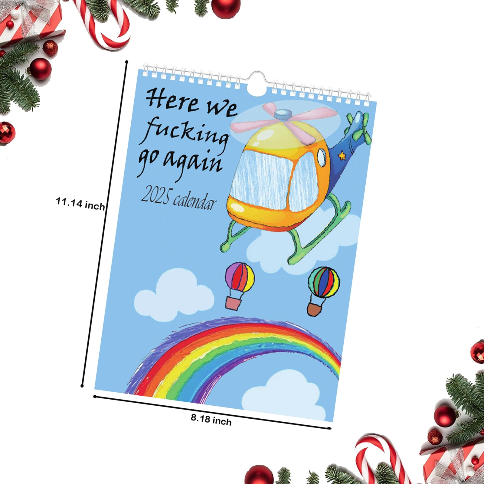 2025 Funny Wall Calendar - Monthly Friends Advent Calendar for Home & Office | Hilarious Gag Gift for Friends | Perfect for Work Desks, Holiday Decor & White Elephant Gifts