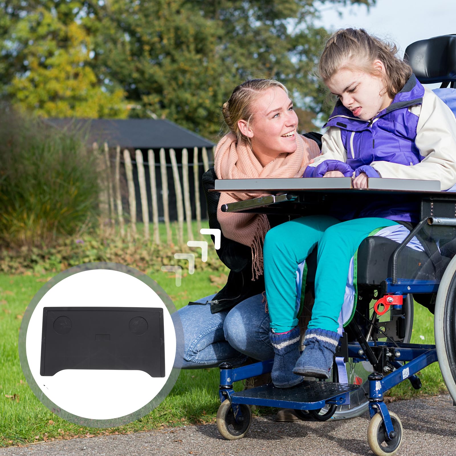 Portable Removable Wheelchair Lap Tray - Adjustable Wheelchair Table for Eating, Reading & Working - Lightweight Wheelchair Desk Accessories for Home, Office & Travel Use