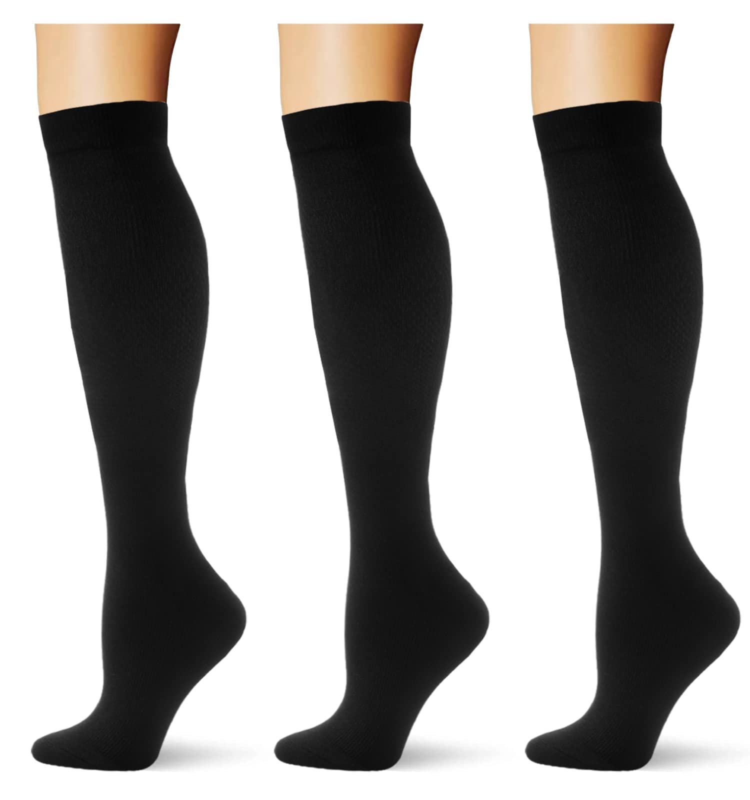 3 Pairs of 20-30 mmHg Compression Socks for Women & Men - Knee High Support Socks for Circulation, Travel & Work - Best for Nurses, Athletes & Long Flights
