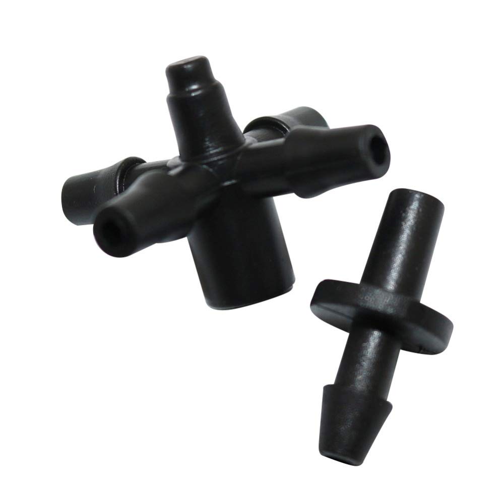 5-Way & 4-Way PVC Pipe Connectors - 40 Sets Drip Irrigation Hose Splitters, Garden Water Diverter & Barbed Adapter for Efficient Plant Watering | Perfect for Vegetable Gardens, Greenhouses & Lawn Sprinkler Systems