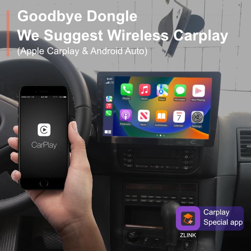 AMASE AUDIO Android 13 Car Stereo with Wireless CarPlay & Android Auto - 10.1