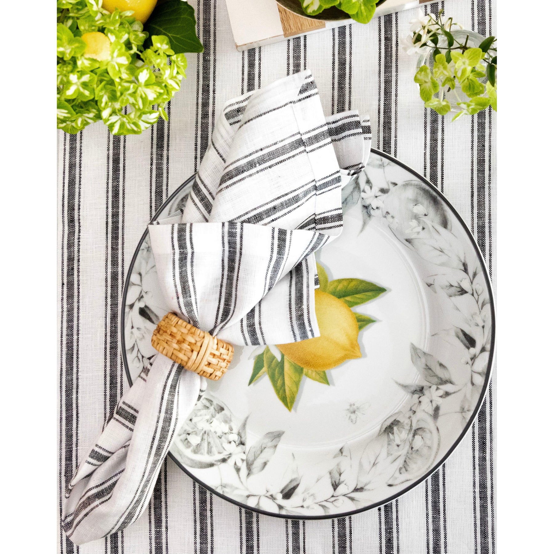 Stylish Capri Ticking Stripe Table Runner - Cotton Farmhouse Decor for Dining Room, Kitchen, or Wedding Party Decorations