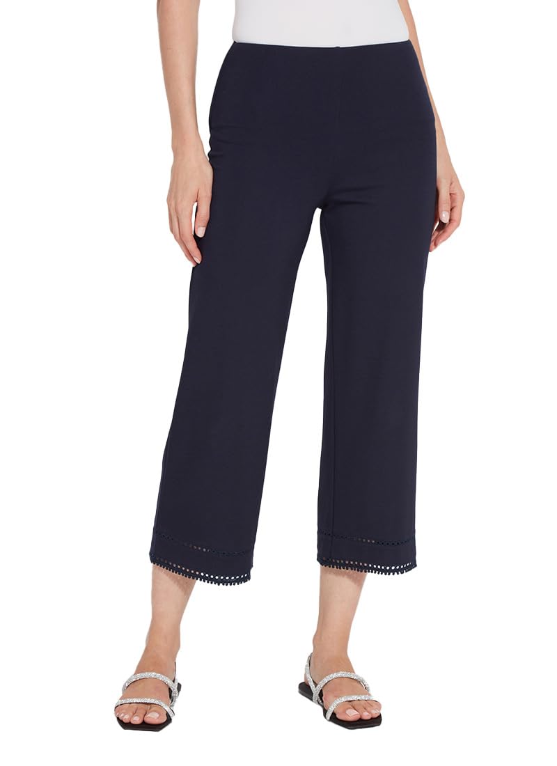 Lyssé Sienna Wide Leg Cropped Pants for Women - Soft Drapey Ponte Pants with Comfortable Fit | Perfect for Office Wear, Casual Outfits & Travel
