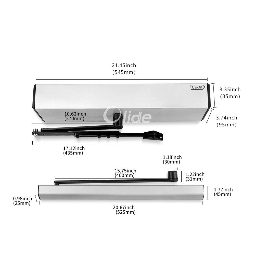 Olideauto Commercial Automatic Swing Door Opener - Black Wireless Door Operator for Single Door with 2PCS Push Panels & Wireless Push Plates - Perfect for Stores, Restaurants, and Office Entrances