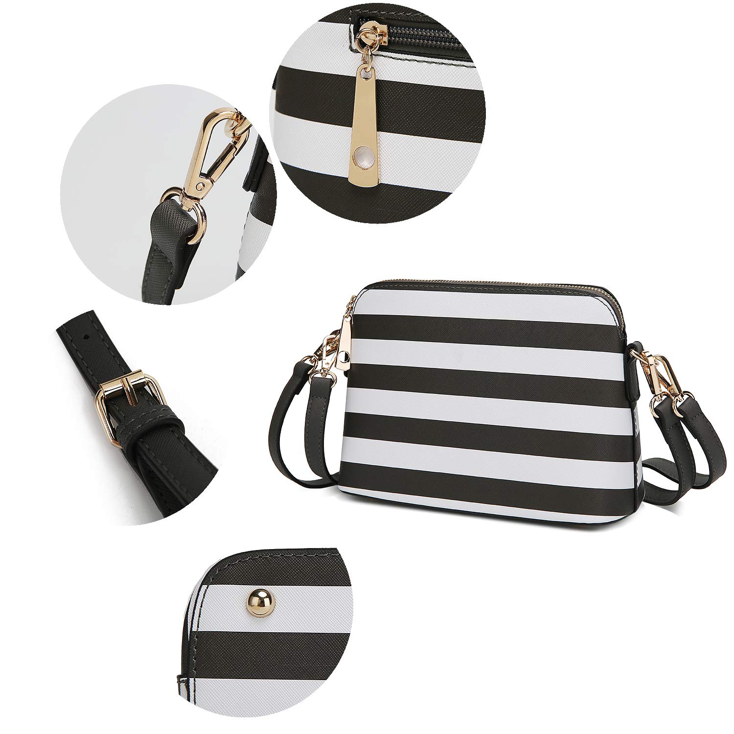 MKF Women's Crossbody Bag - Stylish PU Leather Shoulder Purse with Multiple Pockets, Fashionable Messenger Handbag for Daily Use, Work, Travel & Shopping