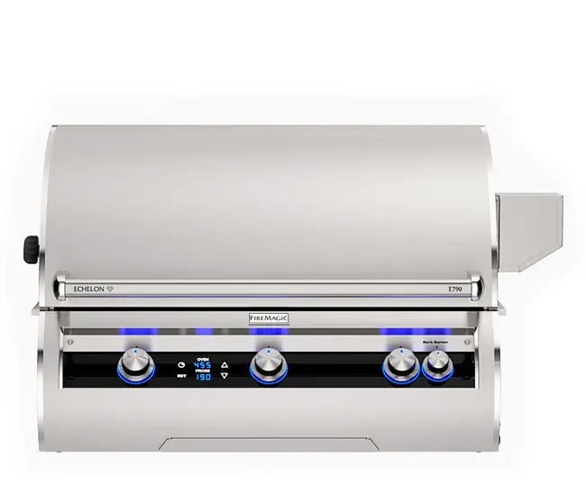 Fire Magic E790i 36-Inch 3-Burner Built-In Gas Grill with Rotisserie Kit & Digital Thermometer - Echelon Diamond Series for Outdoor Kitchen & Backyard BBQ