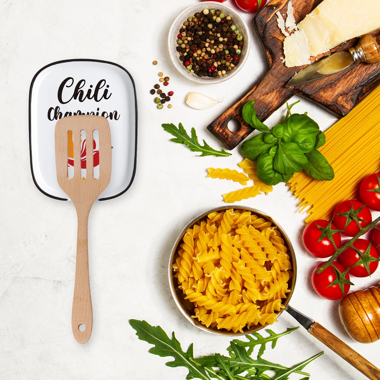 Heat-Resistant Ceramic Spoon Rest for Stove - Large Kitchen Utensil Holder, Farmhouse Decor & Housewarming Gift - Perfect for Cooking, Chili Contests & Countertop Organization