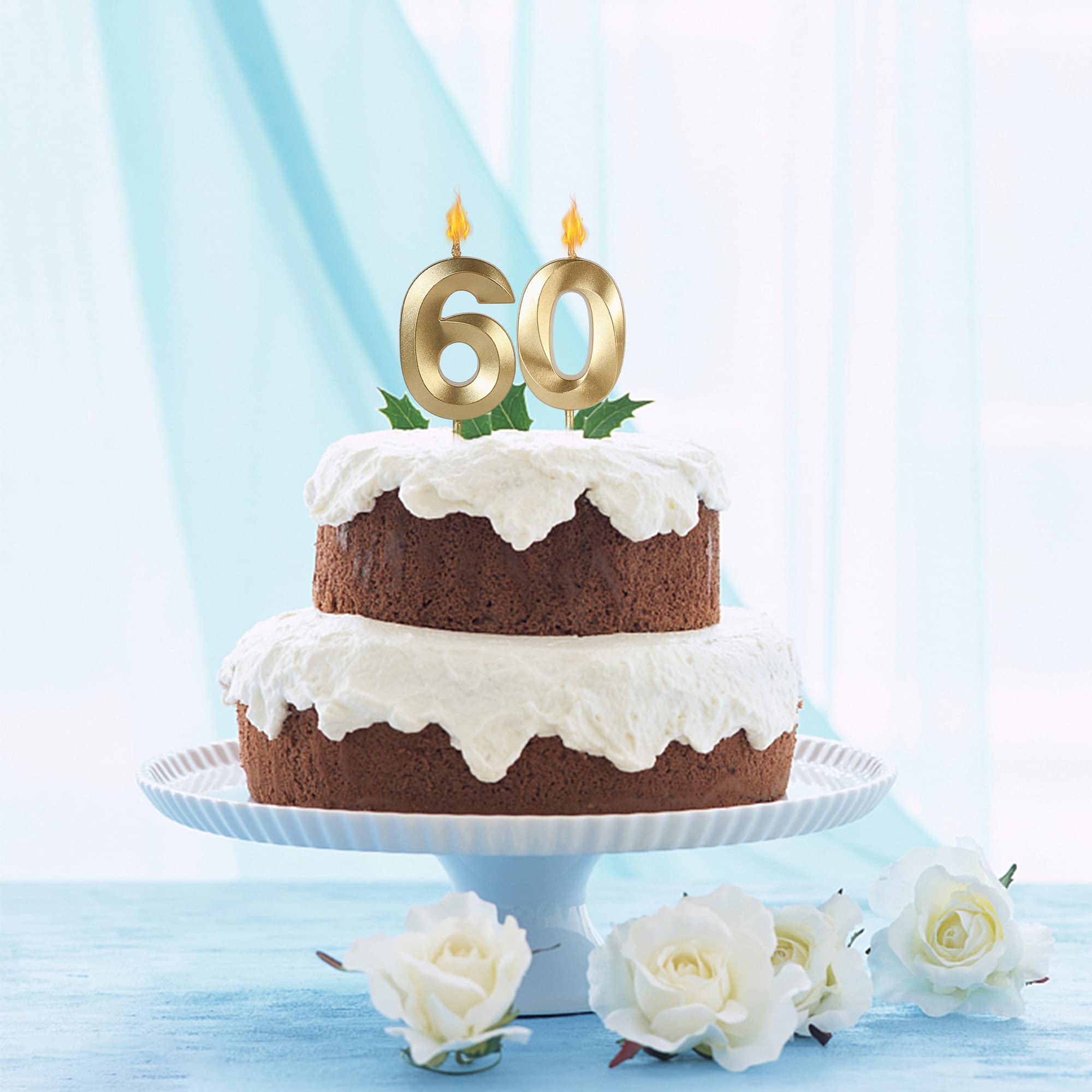 Gold 100th Birthday Candles for Cakes & Cupcakes - Number 100 Cake Topper for Anniversary, Wedding & Party Decorations - Perfect for Milestone Celebrations and Festive Dessert Displays
