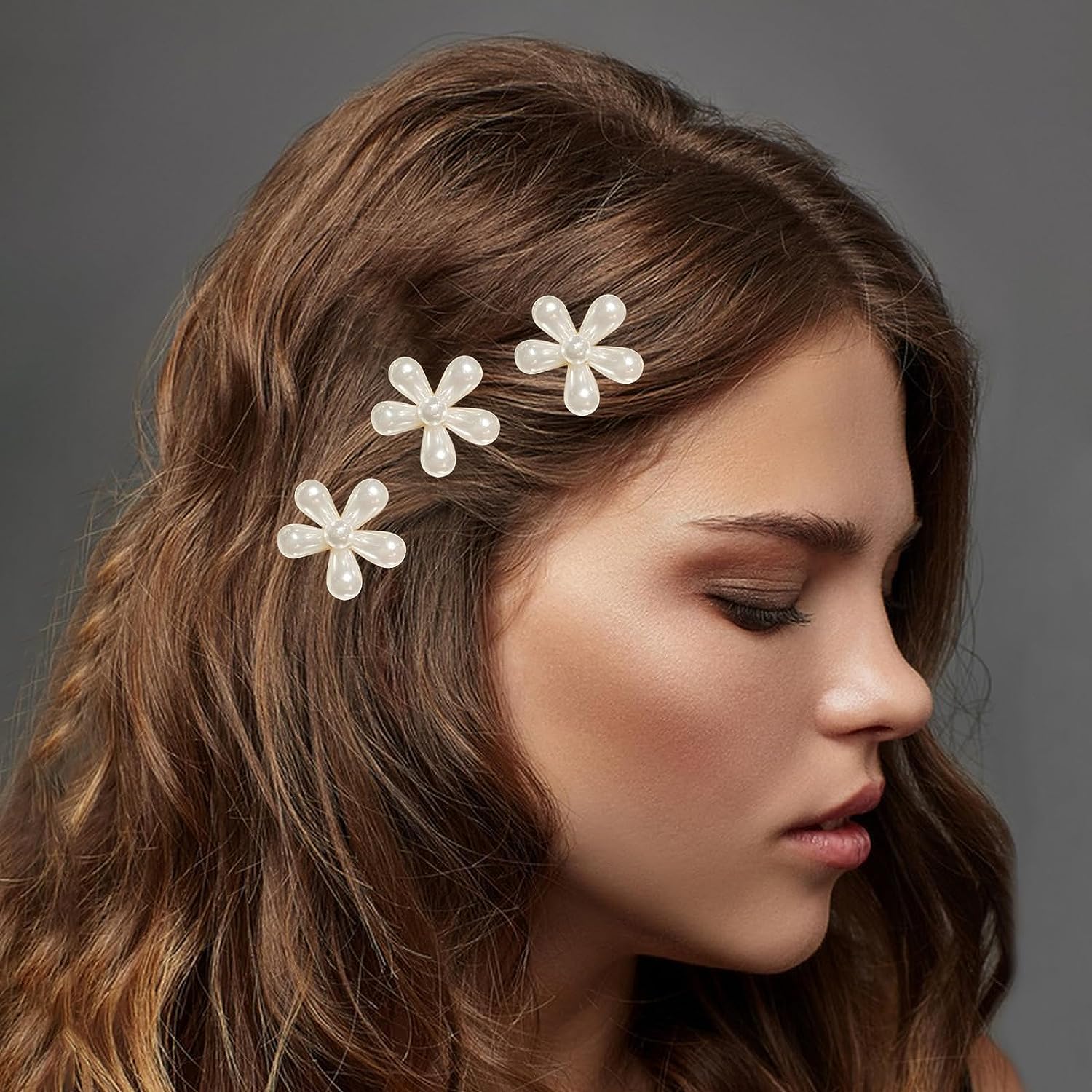 Elegant Korean Hair Clips for Women & Girls - Gold Metal Barrettes with White Stones, Pack of 6 - Perfect for School, Parties, Weddings & Everyday Hairstyling