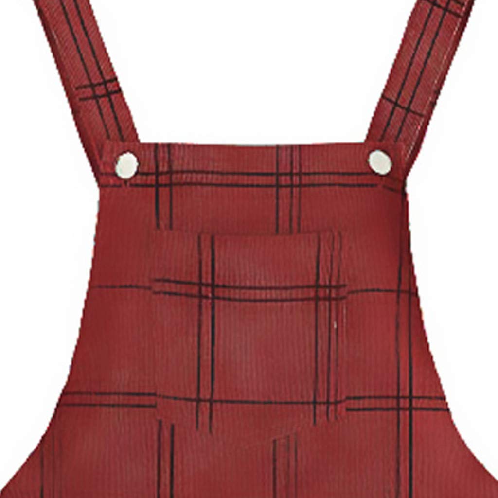 HHmei Women's Plaid Cute Strap Button-Up Straight Corduroy Overall Pinafore Dress - Perfect for Casual Outings, Workwear & Fall Fashion