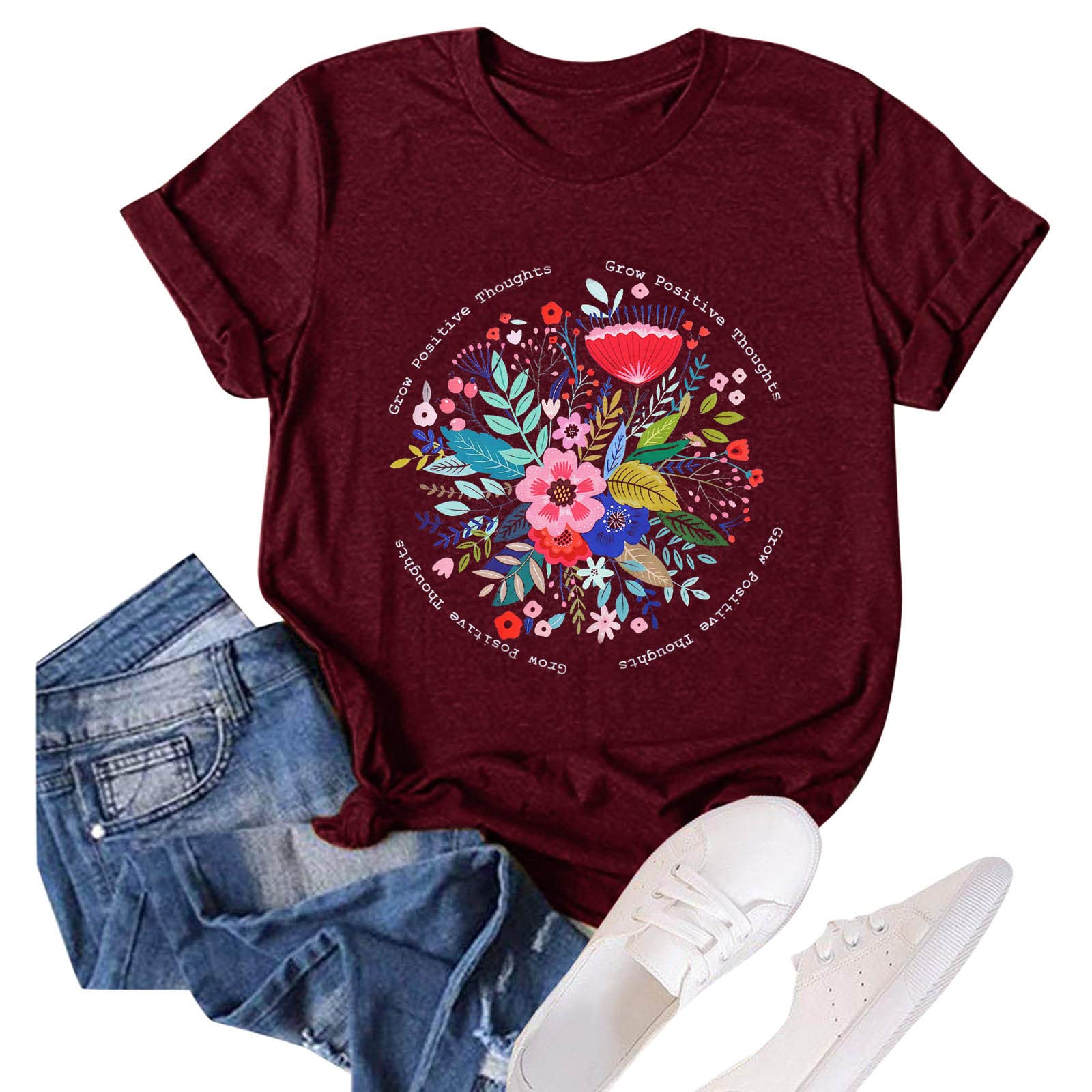Women's Casual T-Shirt - Cute Bunny Rabbit with Headband Graphic Tee - Crewneck Short Sleeve Summer Top for Women | Perfect for Casual Outings, Beach Trips & Everyday Wear