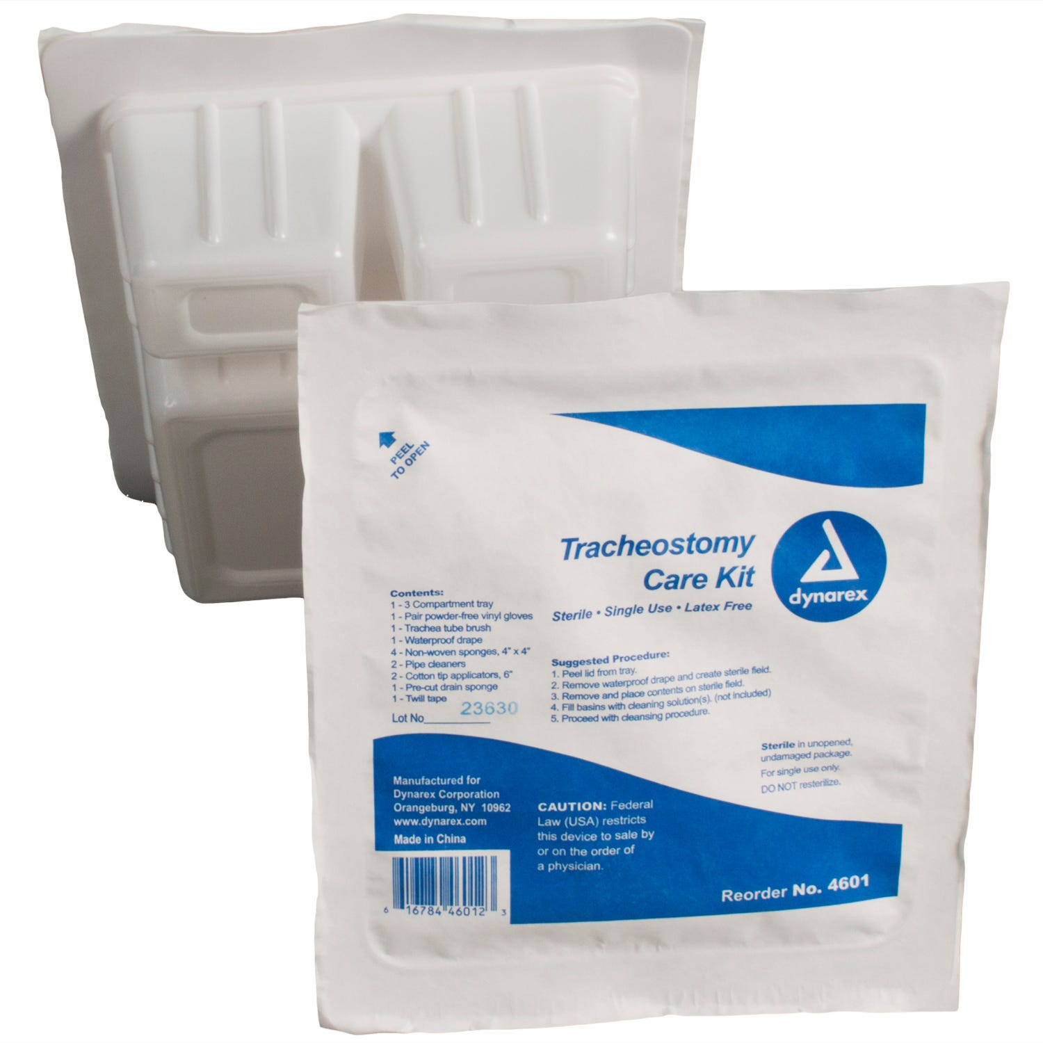 Dynarex Tracheostomy Care Kit - Sterile Disposable Medical Supplies (Case of 20) - Ideal for Hospital, Home & Emergency Use