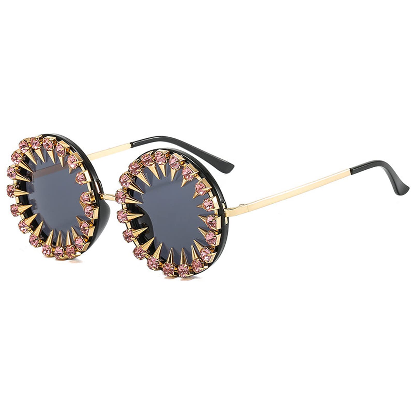 2022 Steampunk Prom Party Sunglasses for Men & Women - Round Vintage Clear Lens Eyeglasses for Cosplay, Costume & Funny Outfits | Perfect for Halloween, Themed Parties & Retro Fashion Events