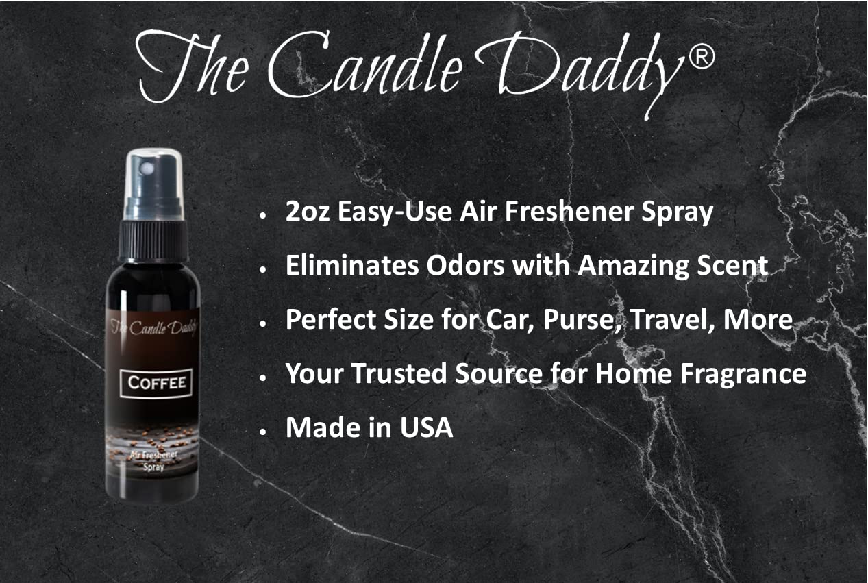 3 Pack Coffee Scented Air Freshener Spray - 2oz Bottles for Home, Car & Office - Natural Room Deodorizer & Odor Eliminator - Perfect for Kitchen, Bathroom, Gym & Pet Areas