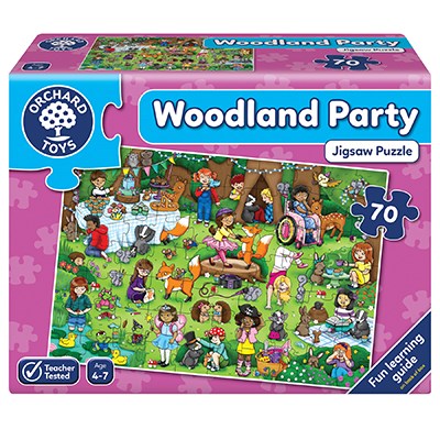 Woodland Party 70 Piece Jigsaw Puzzle - Fun Animal Forest Theme Educational Toy for Kids, Perfect for Family Game Nights & Birthday Party Activities