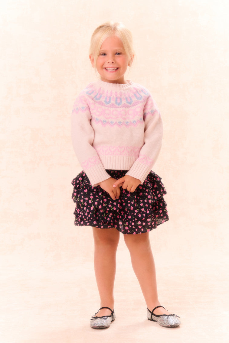 Girls Alpine Wool Pullover Sweater - Soft & Warm Winter Knitwear for Kids - Perfect for Outdoor Activities & Casual Wear