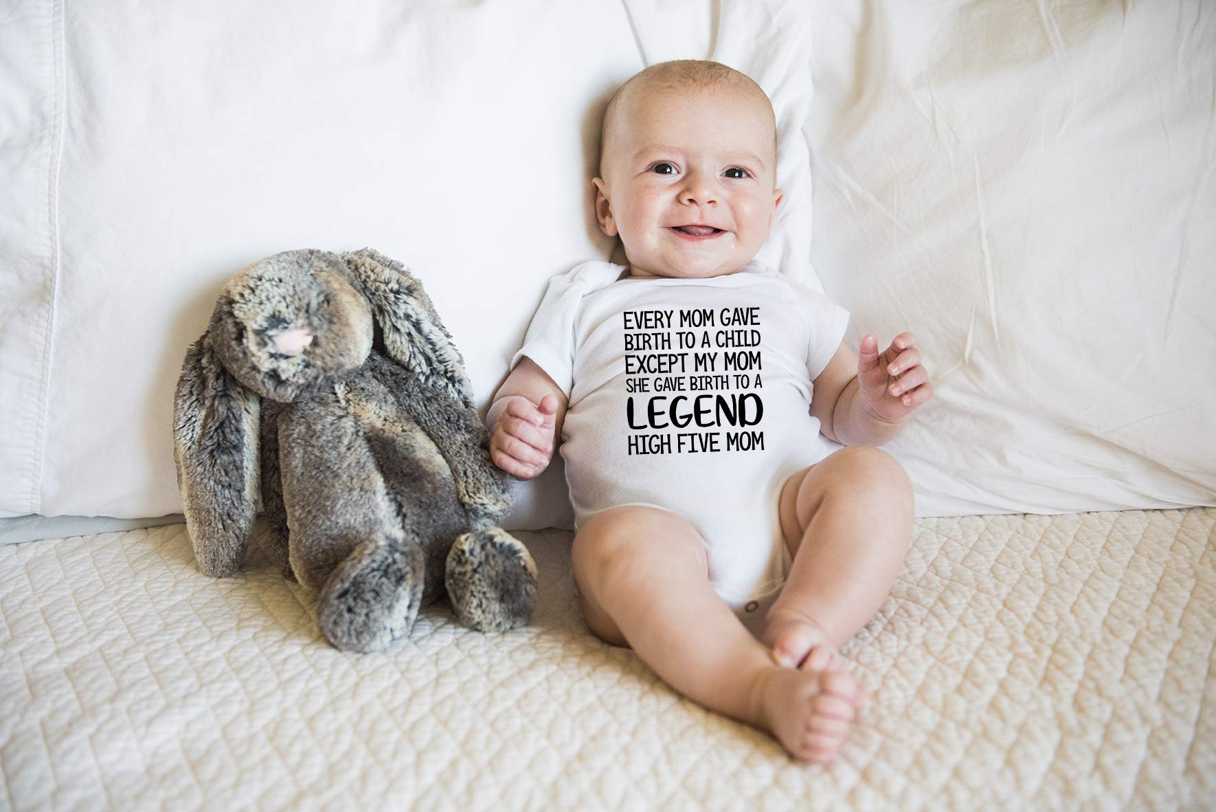 Funny Baby Essentials Bodysuit - Newborn Baby Boy Clothes - Cute 'Every Mom Gave Birth to A Child' Onesie - Perfect for Newborn Photoshoots, Baby Showers & First Birthday Parties