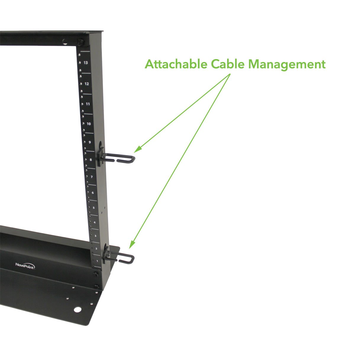 NavePoint 13U 2-Post Open Frame Server Rack - 19 Inch Equipment Rack for AV, Networking, Data & IT Devices - 661lbs Weight Capacity - Black - Perfect for Data Centers, Server Rooms & Office IT Installations