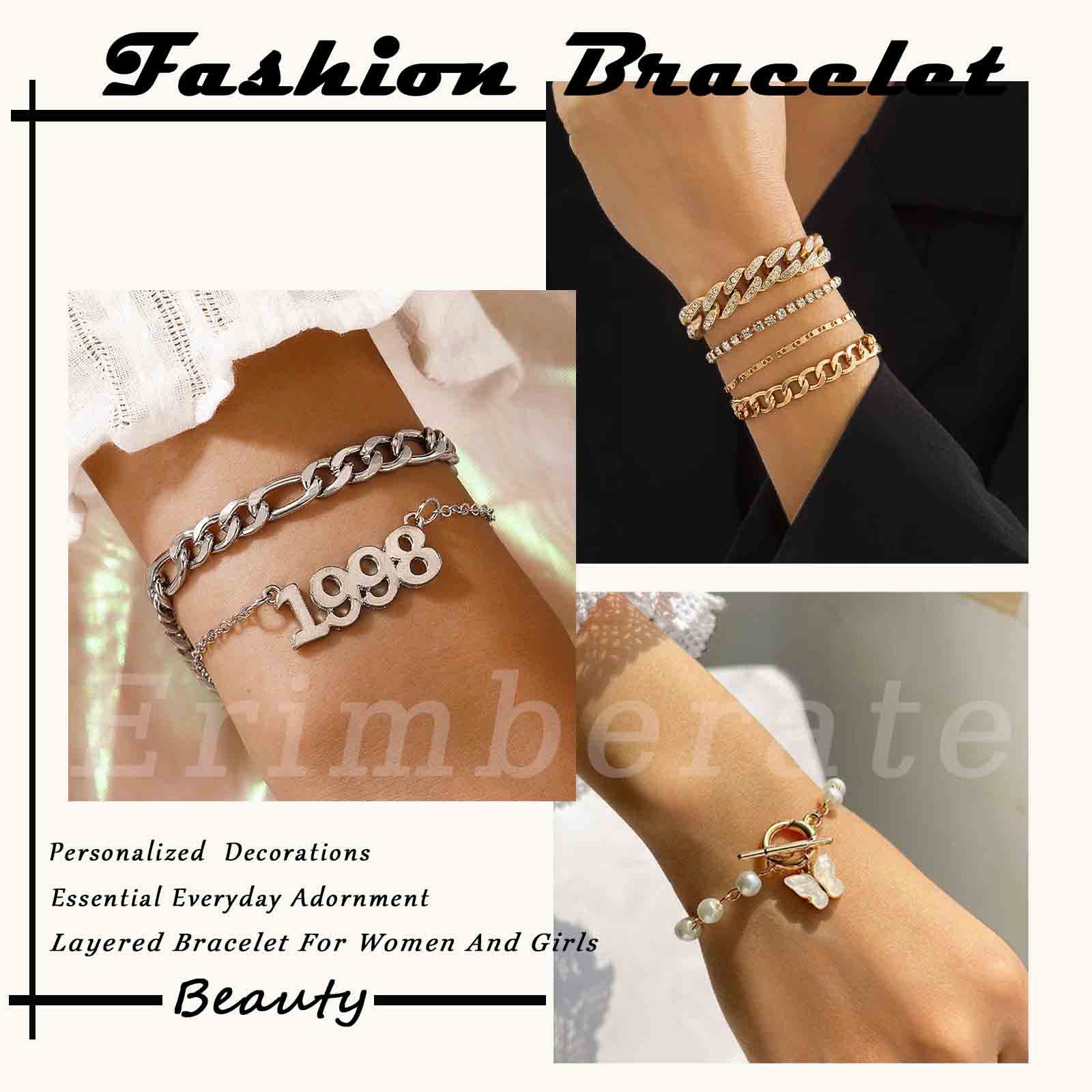 Bohemian Butterfly Dangle Bracelet - Gold Toggle Bar Charm Bracelet with Pearls for Women | Vintage Hand Chain Jewelry for Boho Party, Wedding & Everyday Wear