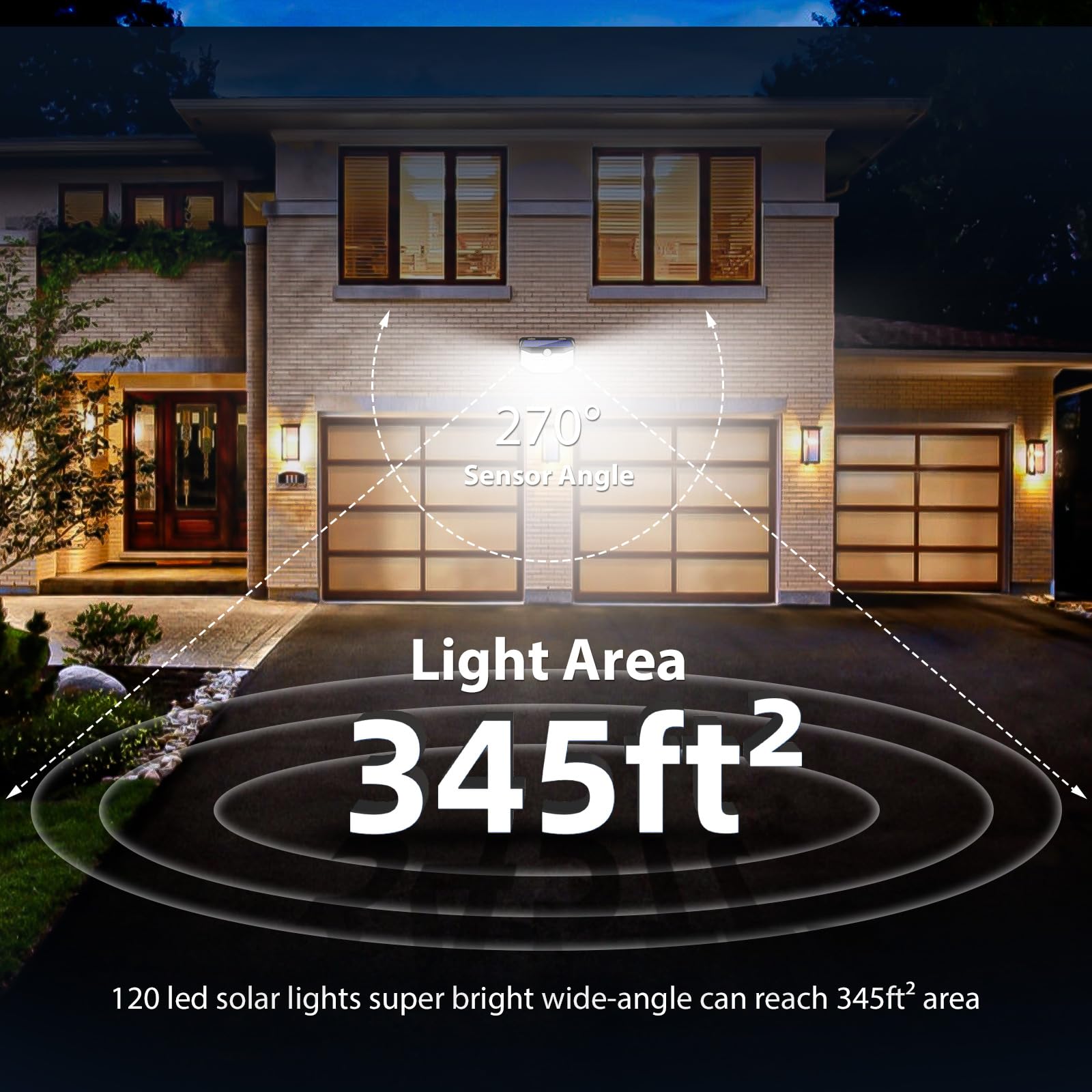 HMCITY 8 Pack Solar Outdoor Lights with PIR Motion Sensor - IP65 Waterproof Solar Wall Lights for Garden, Patio, Pathway, Yard & Driveway Security Lighting
