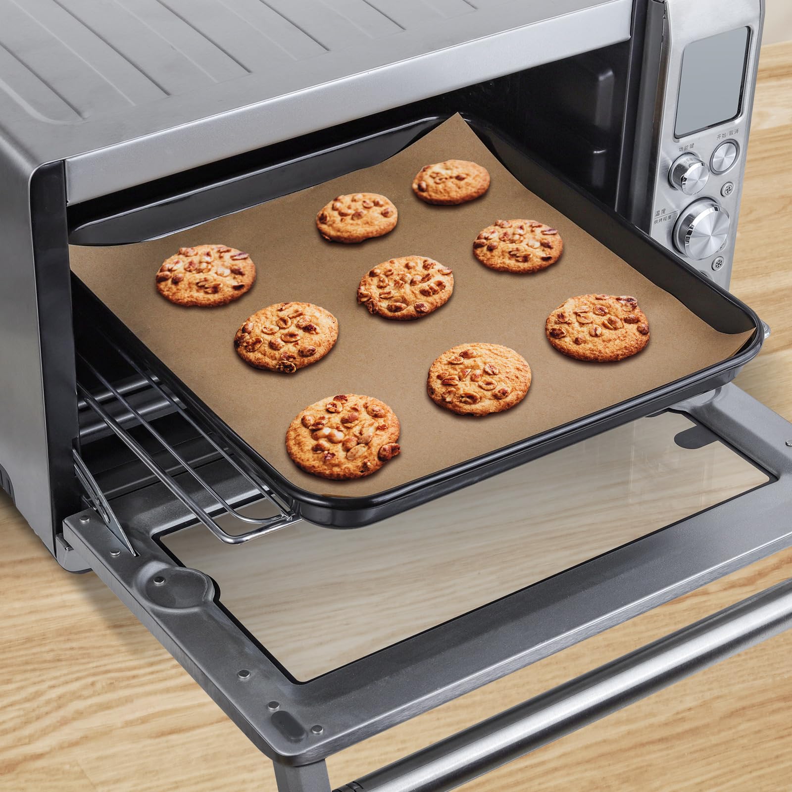 Disposable Air Fryer Liners for Breville Smart Oven Air Fryer Pro BOV845BSS - 100 Pcs Unbleached Parchment Paper Baking Sheets - Non-Stick Air Fryer Accessories for Breville Toaster Oven - Perfect for Healthy Cooking & Easy Cleanup
