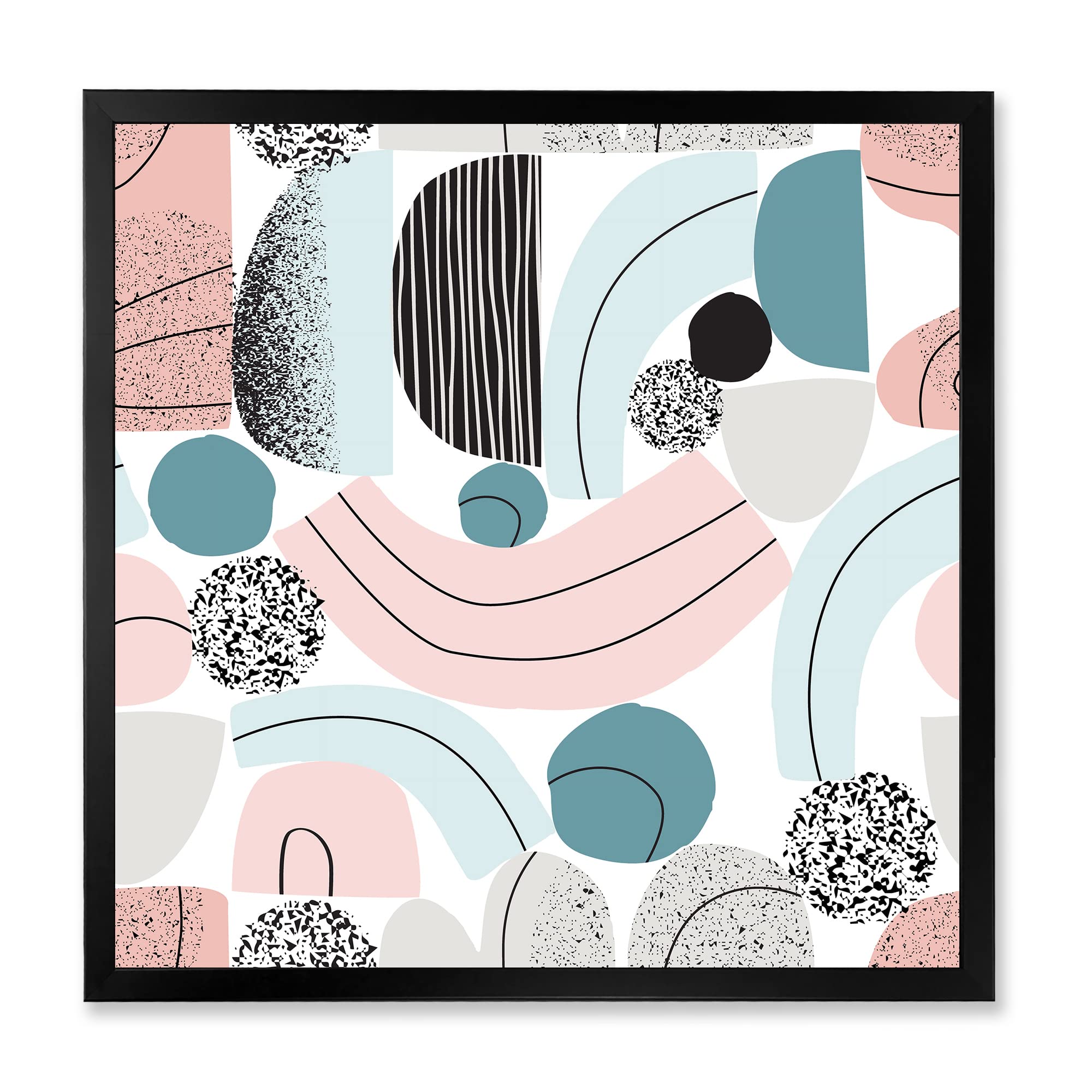 DesignQ Pastel Colorful Art Collage - Modern Framed Wall Decor for Living Room, Bedroom & Office - Premium Canvas Print Home Decoration