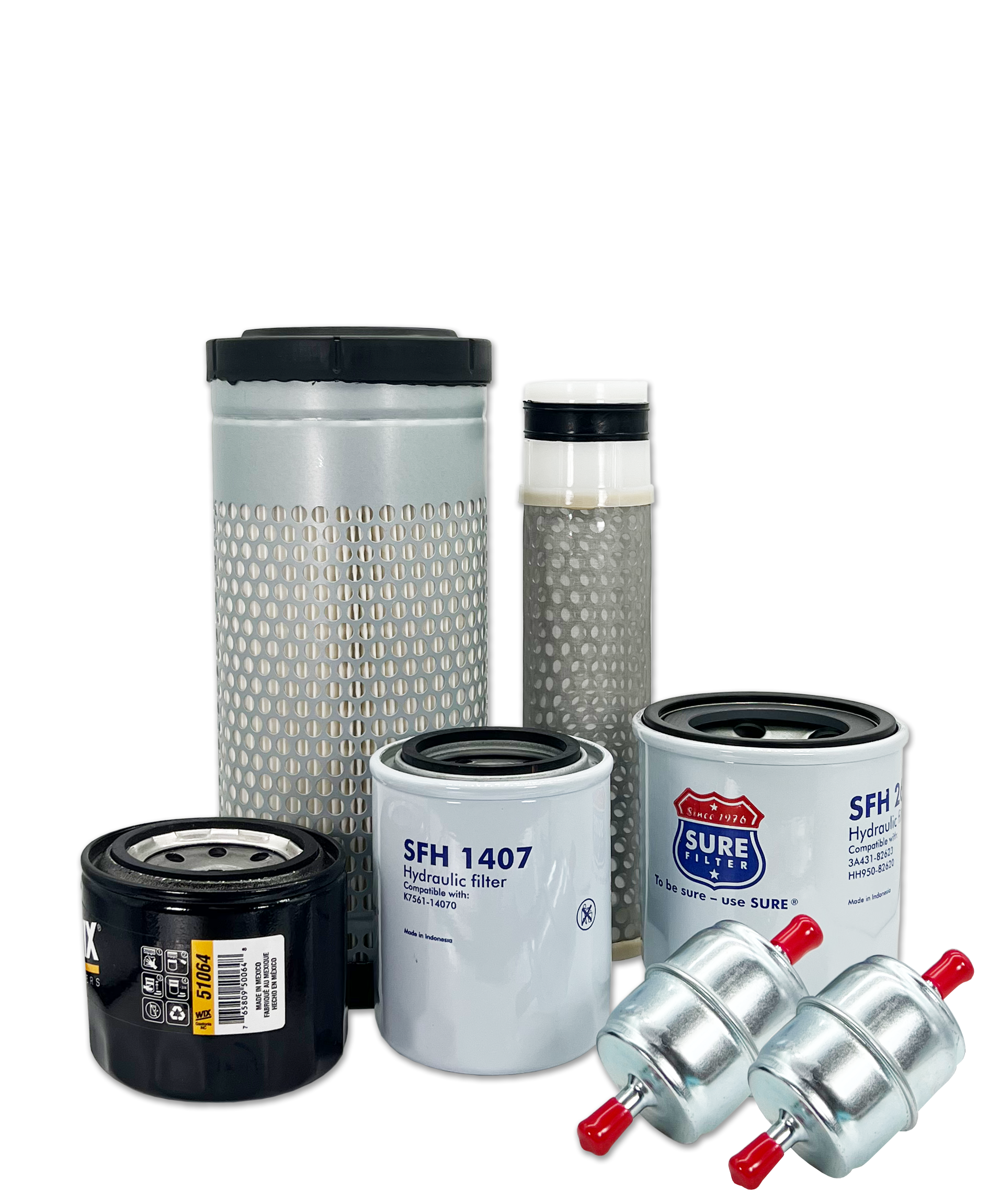 HERO® Maintenance Filter Kit for Kubota ZG327P Zero Turn Mower - Air Oil Fuel Filters Replacement Set - Compatible with Kubota ZD331 ZD326 ZD1211 Mowers - Perfect for Lawn Care & Landscaping Maintenance
