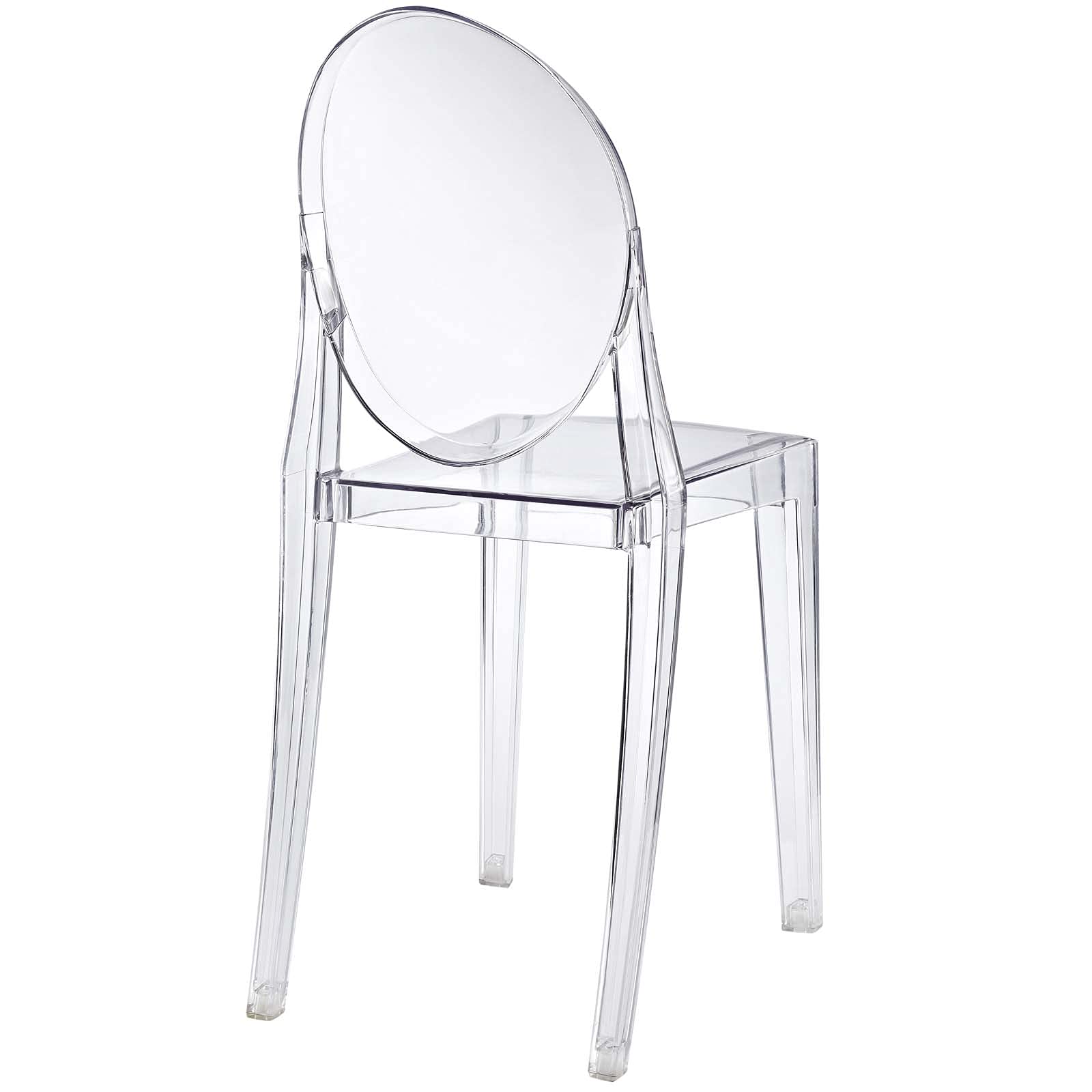 Modway Casper Modern Acrylic Stacking Dining Chairs - Set of 4 Clear Transparent Armchairs for Kitchen, Dining Room, Restaurant & Outdoor Patio