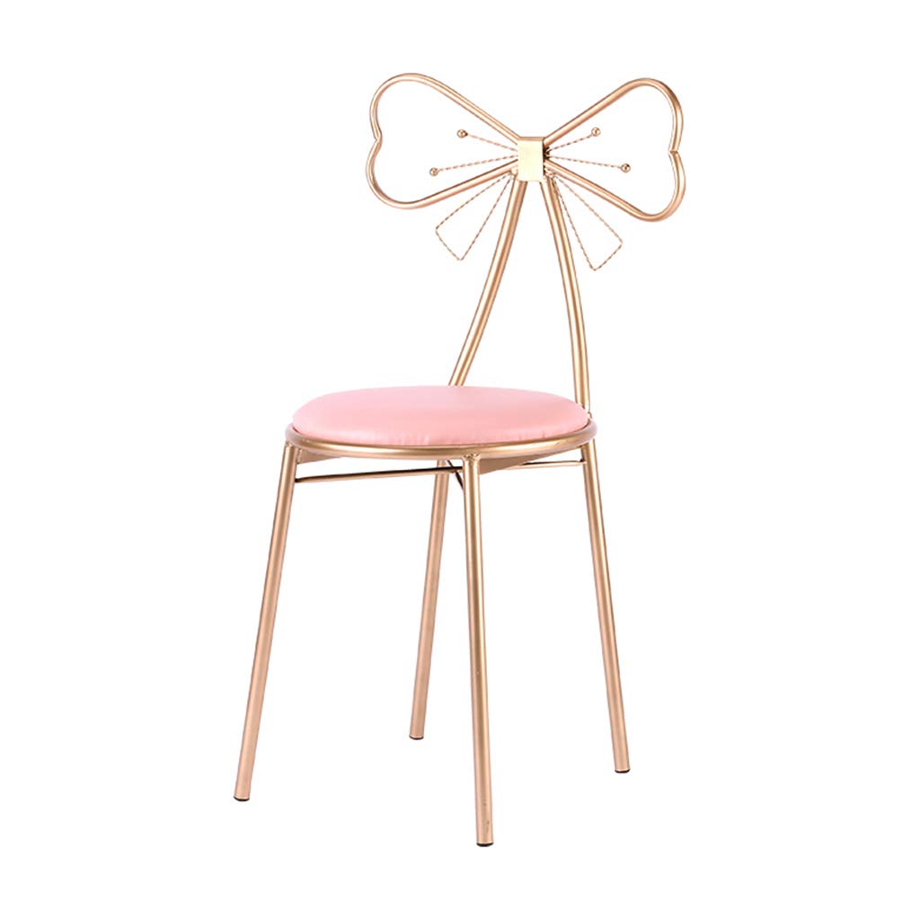 Modern Minimalist Pink Makeup Stool - Princess Dressing Table Chair for Bedroom (35x35x82cm) | Perfect Vanity Seat for Girls, Women & Beauty Salon Styling