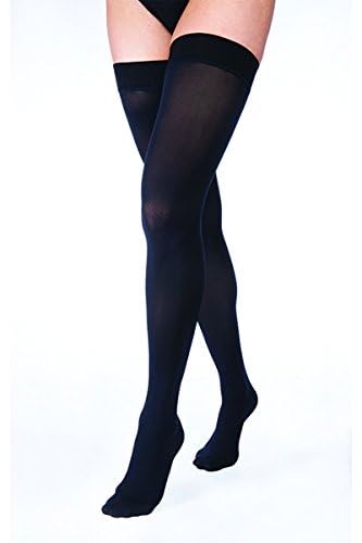 JOBST UltraSheer Thigh High Compression Stockings 30-40 mmHg with Sensitive Top Band - Closed Toe, Medium Petite, Classic Black - Ideal for Travel, Varicose Vein Relief & Everyday Comfort