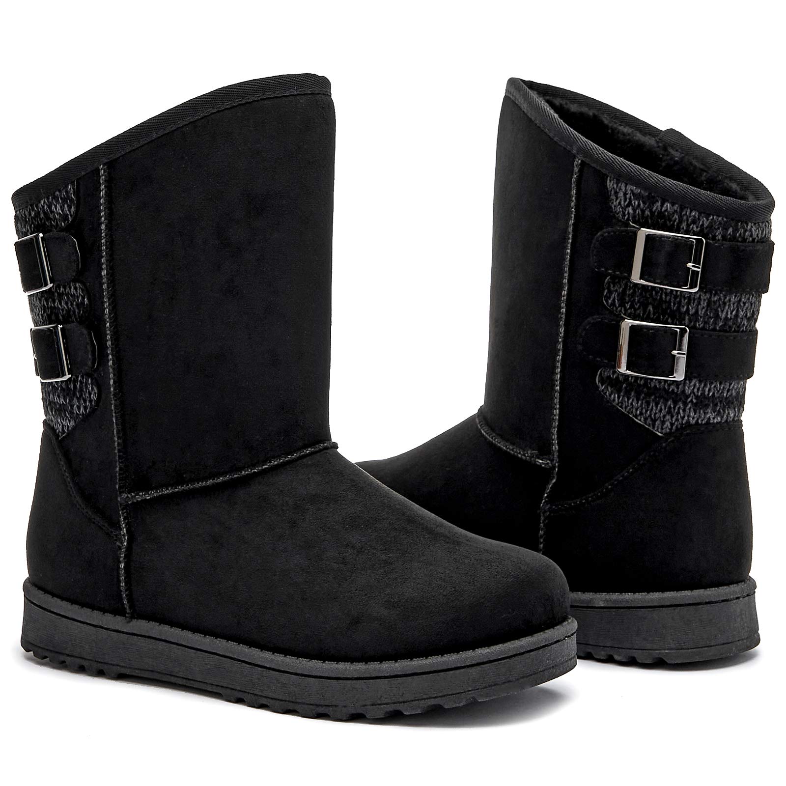 FRACORA Women's Winter Snow Boots - Fur Lined Warm Mid Calf Boots for Women | Waterproof Slip Resistant | Perfect for Snowy Weather, Hiking & Outdoor Activities