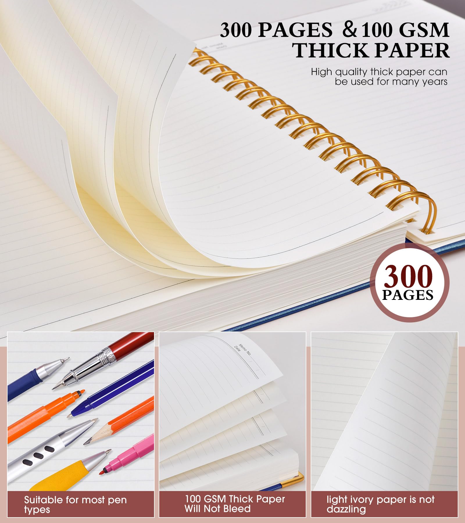 Premium Spiral Notebook Journal 8.5