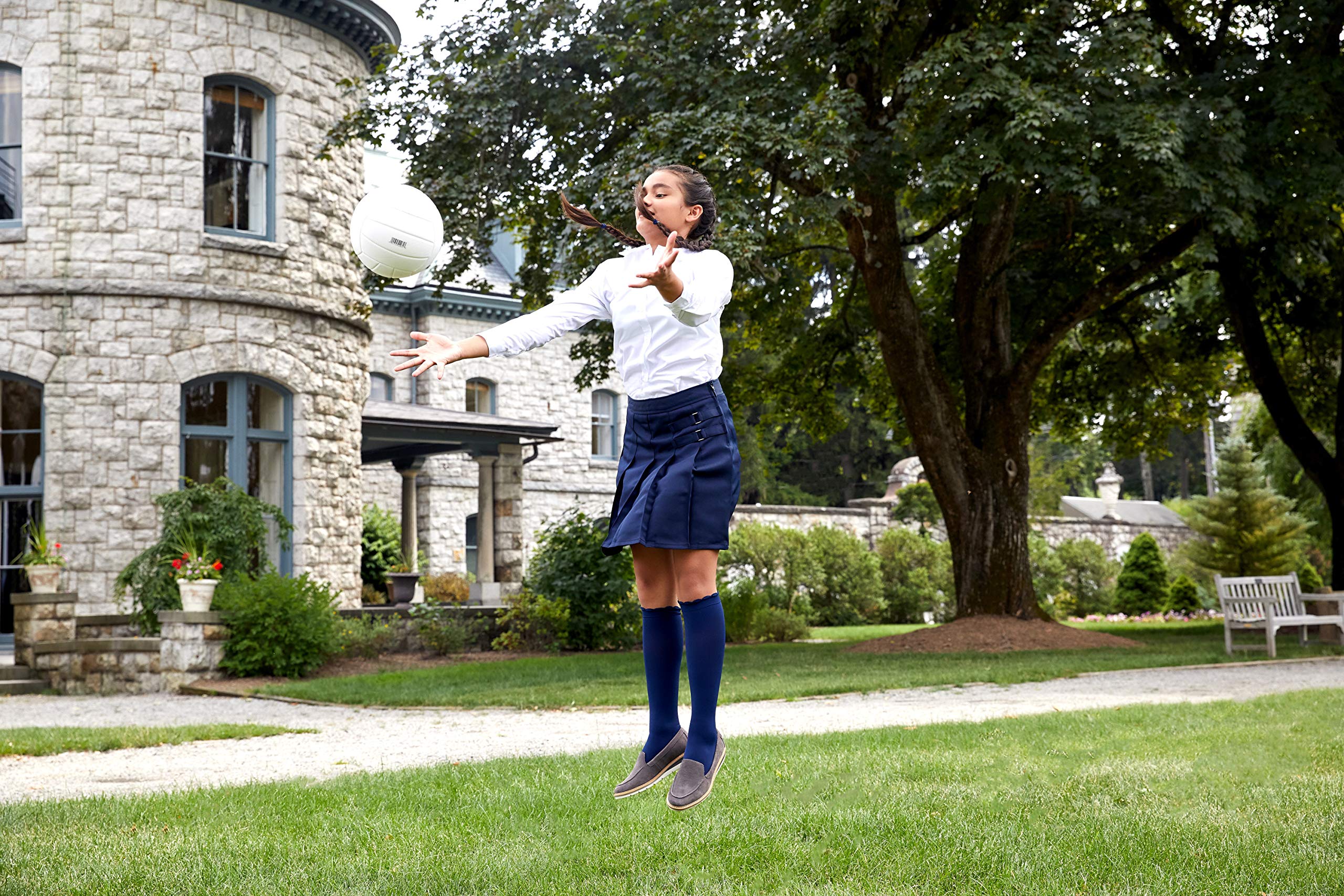 French Toast Girls' Adjustable Waist Pleated-Front Two-Tab Scooter Skirt - Perfect for School Uniforms, Playdates & Casual Outfits