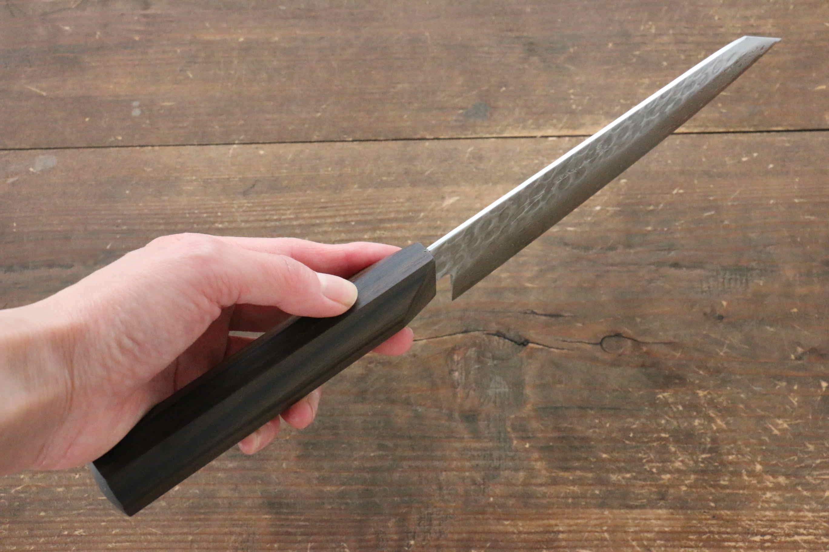 Premium Jikko VG10 17-Layer Gyuto Japanese Chef Knife 170mm with Ebony Wood Handle - Perfect for Sushi, Meat Slicing & Professional Kitchen Use