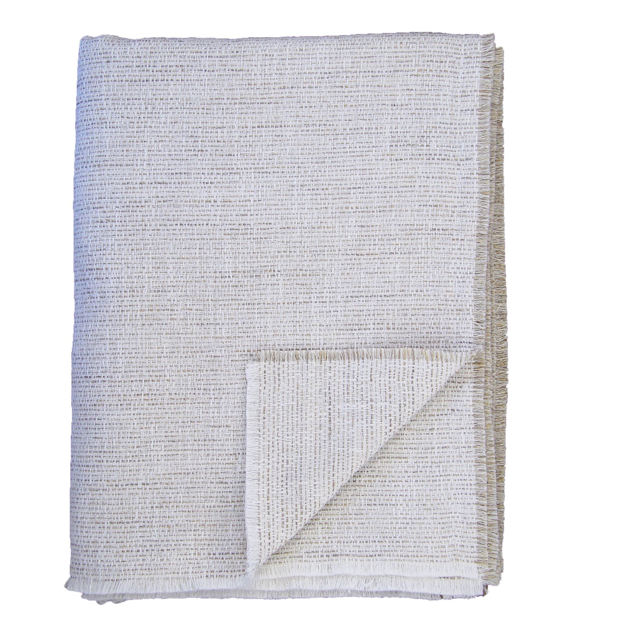 Macau Raw Edge Throw Blanket - Soft & Cozy Handwoven Cotton Decorative Throw for Couch, Bed, Sofa - Perfect for Living Room, Bedroom, and Home Decor