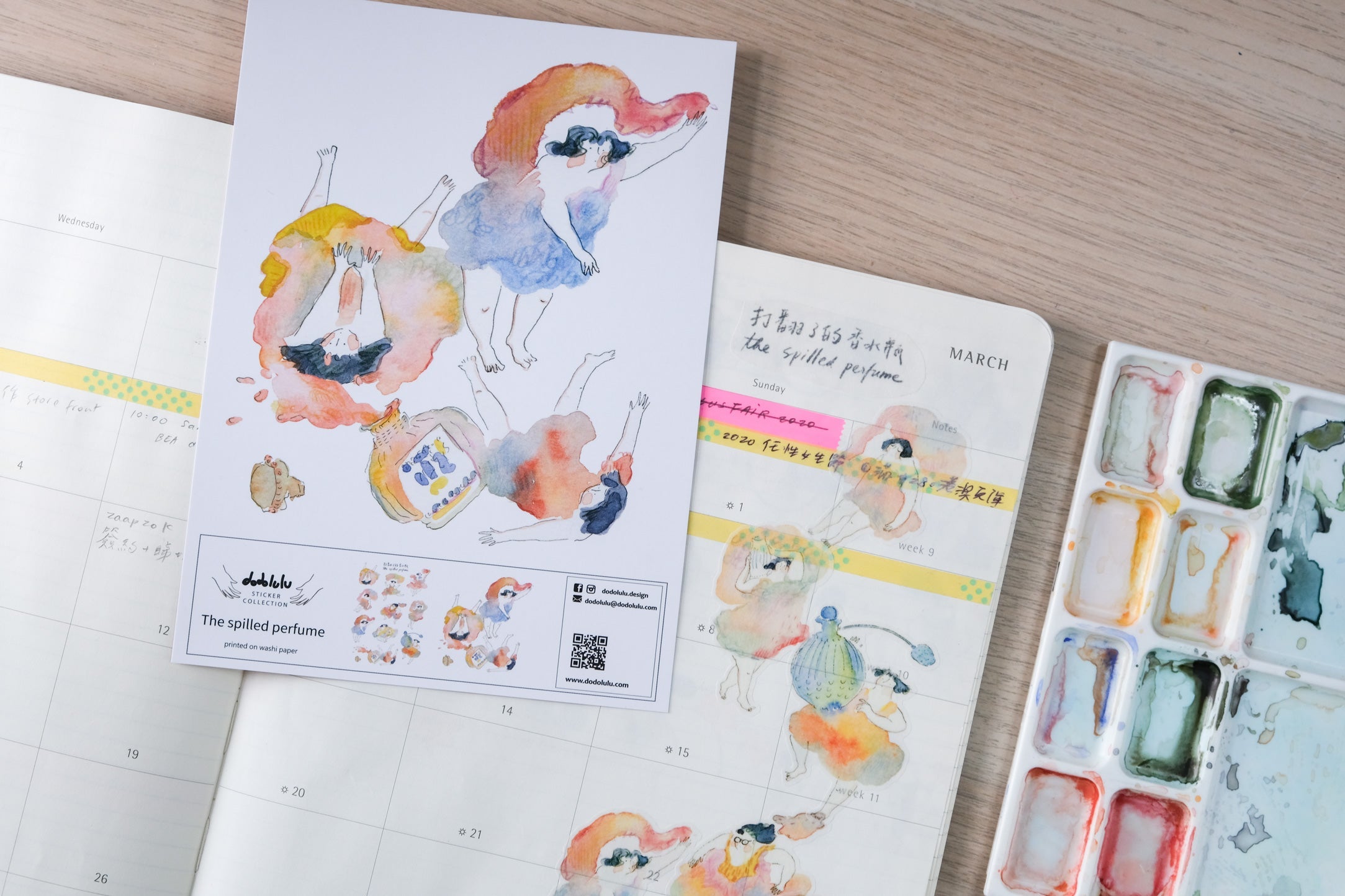 Dodolulu Planner Stickers - The Spilled Perfume Design | Cute Aesthetic Stickers for Bullet Journals, Planners & Scrapbooks | Perfect for Journaling, DIY Crafts & Gift Decoration