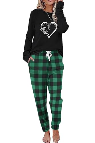 Green Plaid-heart