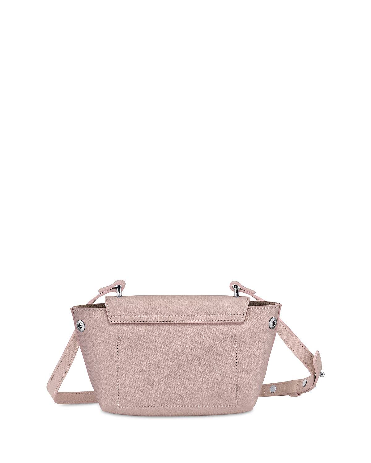 Longchamp Small Roseau Leather Crossbody Bag for Women - Stylish Pink Leather Purse, Perfect for Everyday Use, Work, Travel & Date Nights