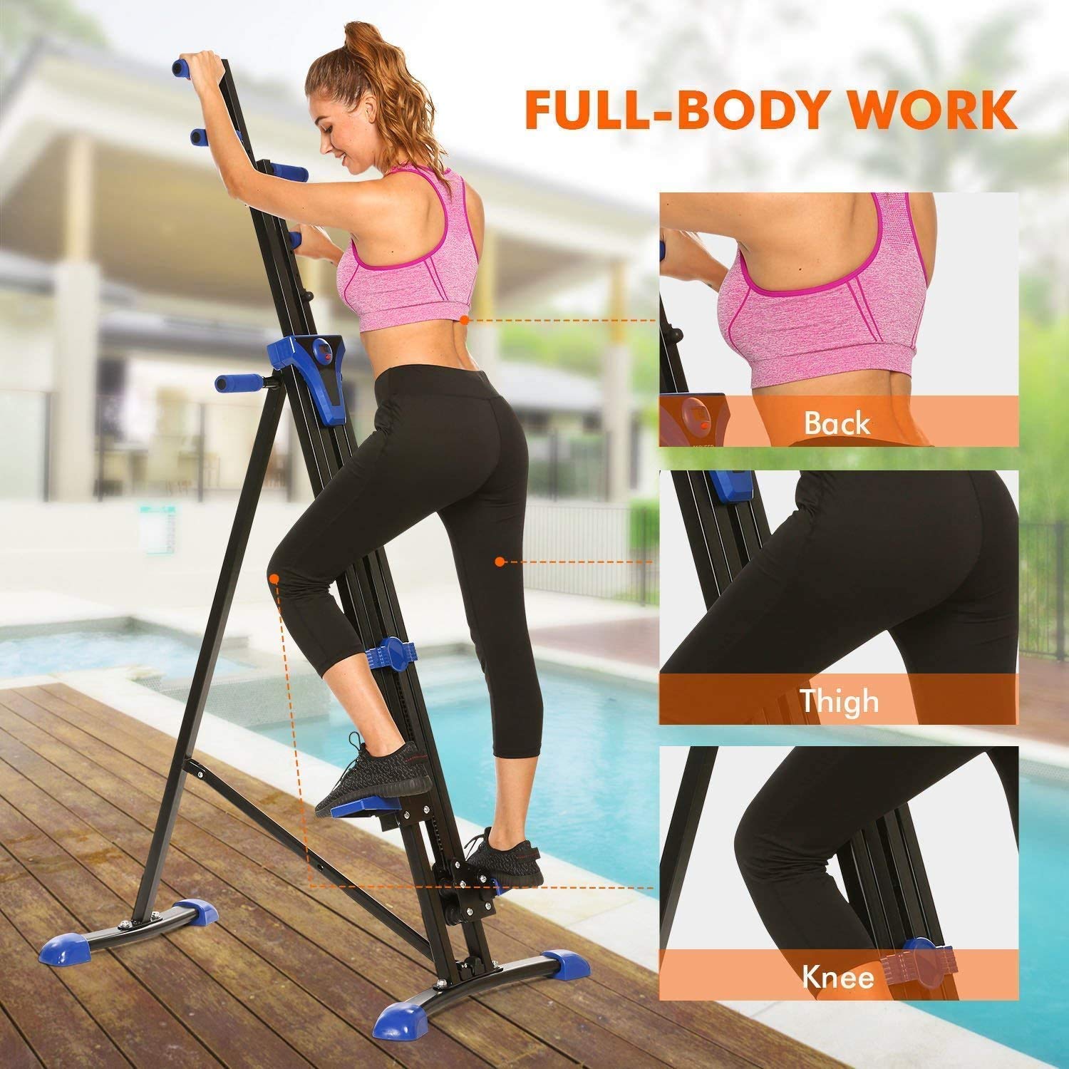Upgraded Folding Vertical Climber Machine - Full Body Cardio Workout Equipment for Home Gym | Stair Stepper Exercise Machine for Weight Loss & Toning | Perfect for Small Spaces & Apartment Workouts