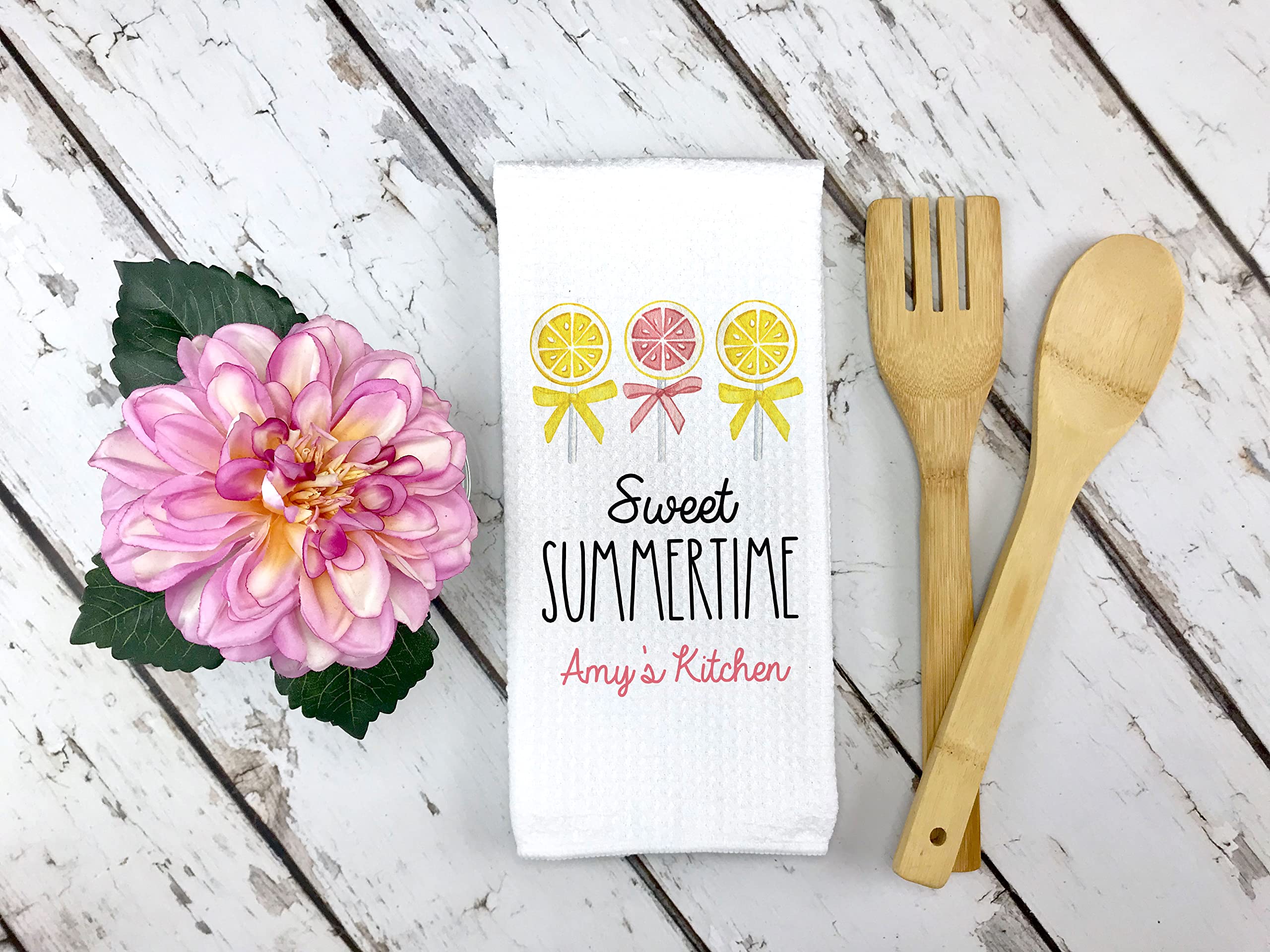 Custom Citrus Lemon Kitchen Towel | Personalized Summer Theme Dish Towel | Seasonal Kitchen Decor | Housewarming Gift for Friend | Perfect for Outdoor Picnics & Summer BBQs