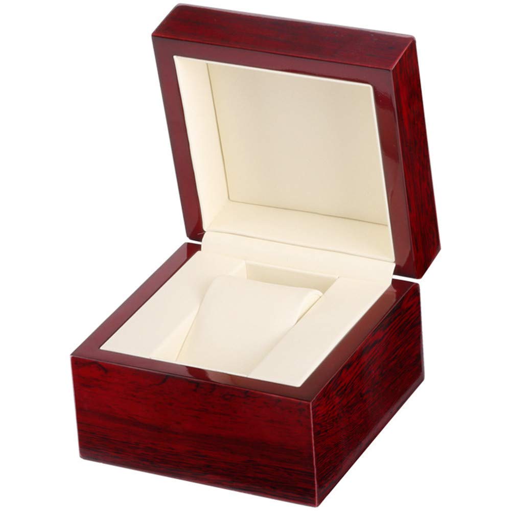 Solid Wood High-Gloss Urn & Watch Display Case - Pet Memorial Ashes Keepsake Box with PU Leather Interior for Dogs, Cats | Funeral Home Display & Home Memorial Decor