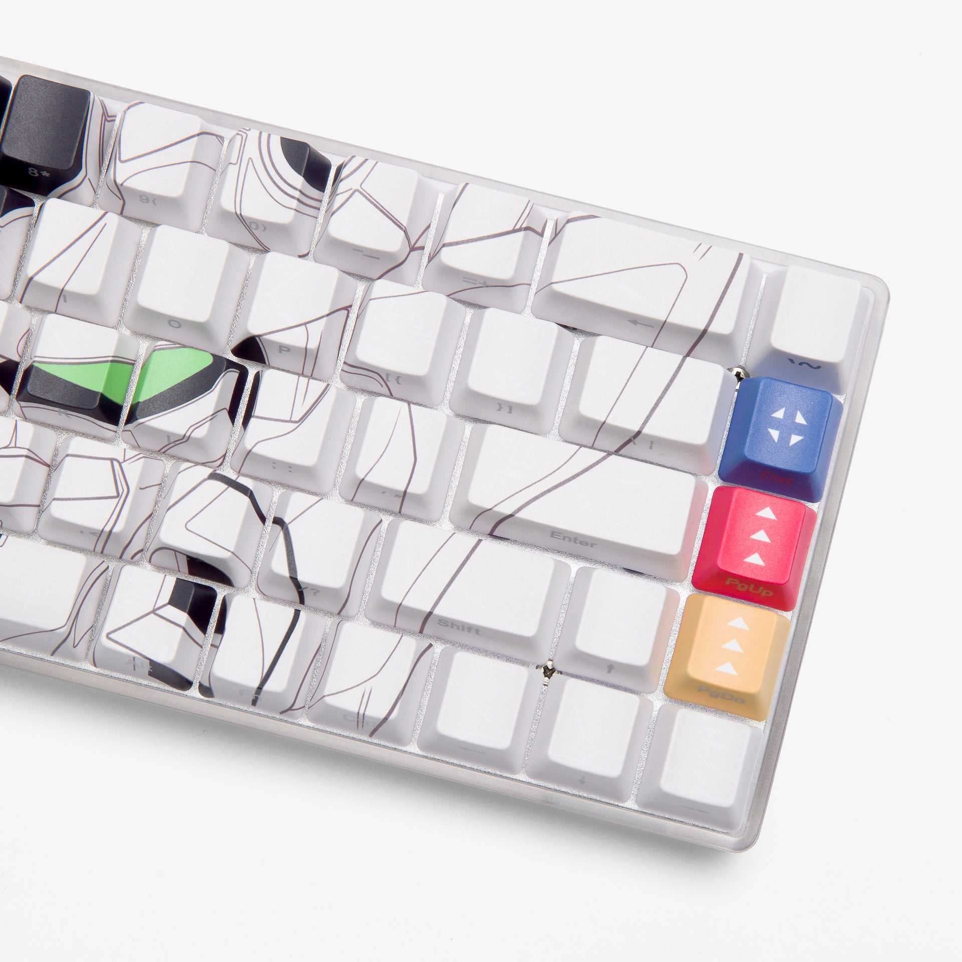 Premium Gundam 68 Keycaps Set - Mechanical Keyboard Custom Keycaps (White) for Gaming & Typing - Perfect for Anime Fans & PC Enthusiasts