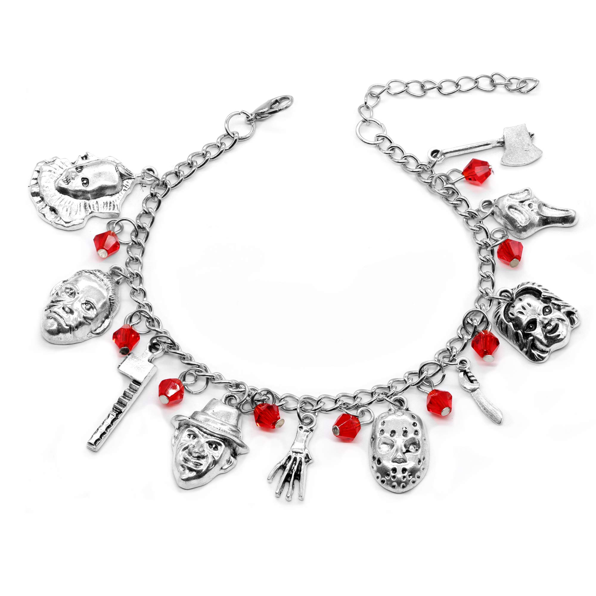 Horror Movie Charm Bracelet for Halloween - Scary Halloween Jewelry for Women & Kids, Perfect for Halloween Parties & Cosplay