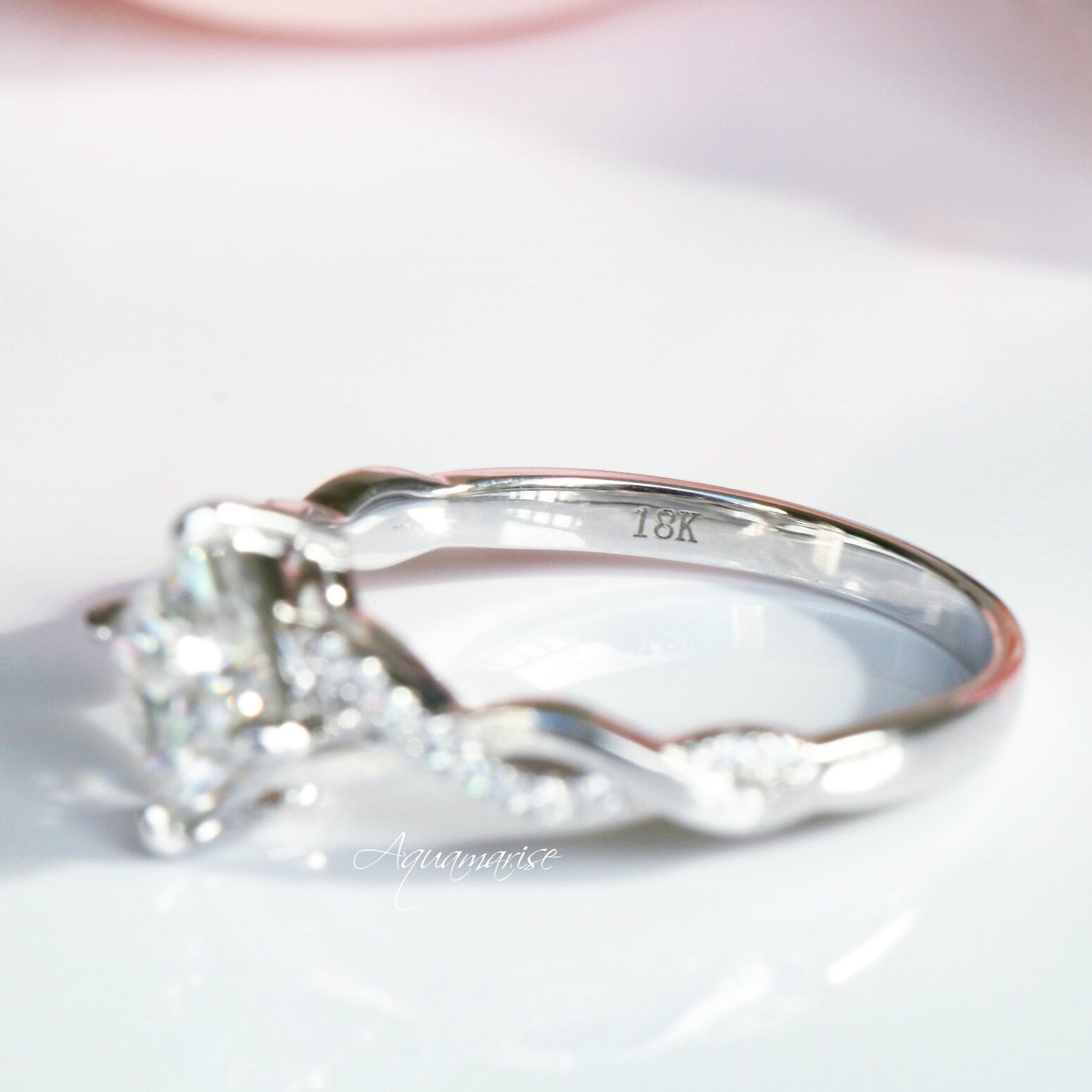 Sophia Moissanite Engagement Ring for Women - 10K/14K/18K White Gold Wedding Band, Promise Ring, Anniversary Gift - Perfect for Proposals, Bridal Jewelry & Special Occasions