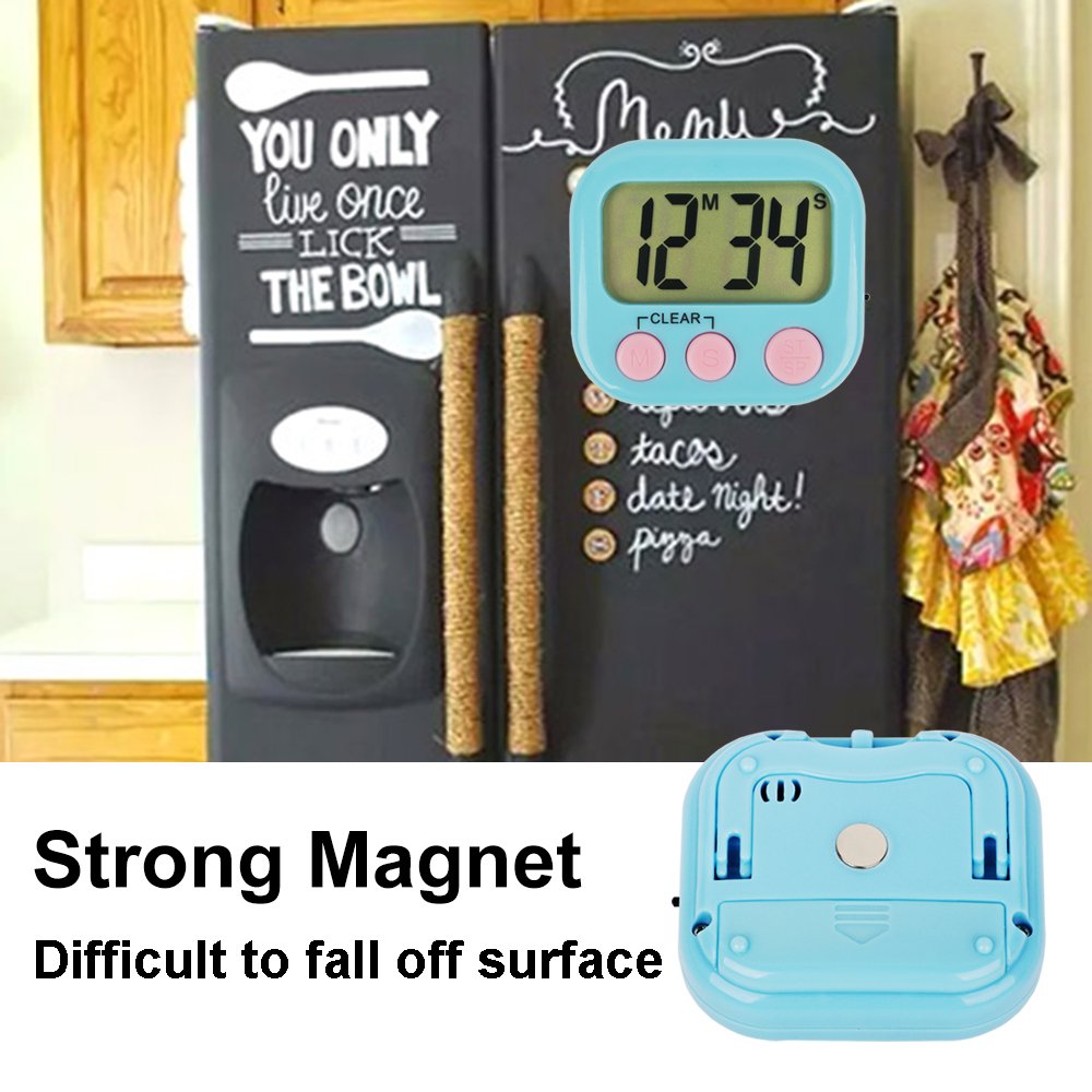 6 Pack Digital Kitchen Timer with Loud Alarm - Small Classroom Timer for Kids, Teachers, Cooking, Baking & Study (Blue) - Perfect for Home, School & Office Use