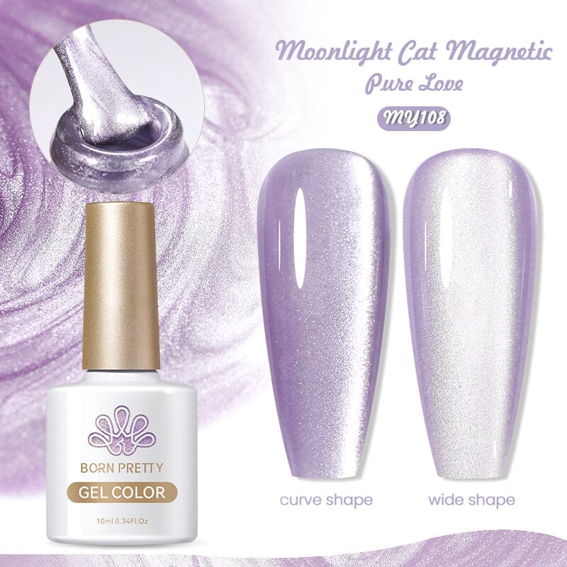 Purple Collection Cat Magnetic Gel Nail Polish 10ml - Long Lasting UV LED Nail Art for Salon & Home Manicure