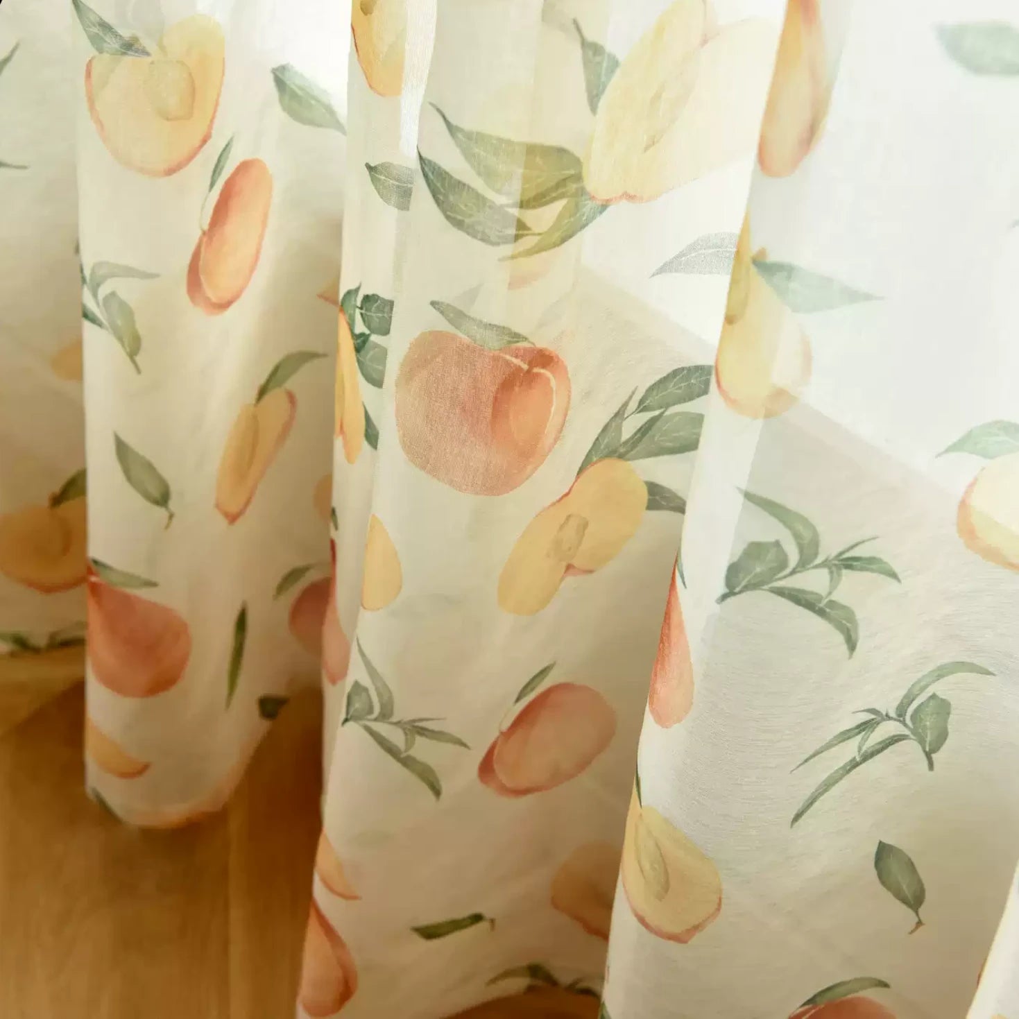 Lia Peach Garden Custom Privacy Curtain - Blackout Window Drapes for Bedroom, Living Room & Nursery - Elegant Floral Design for Home Decor