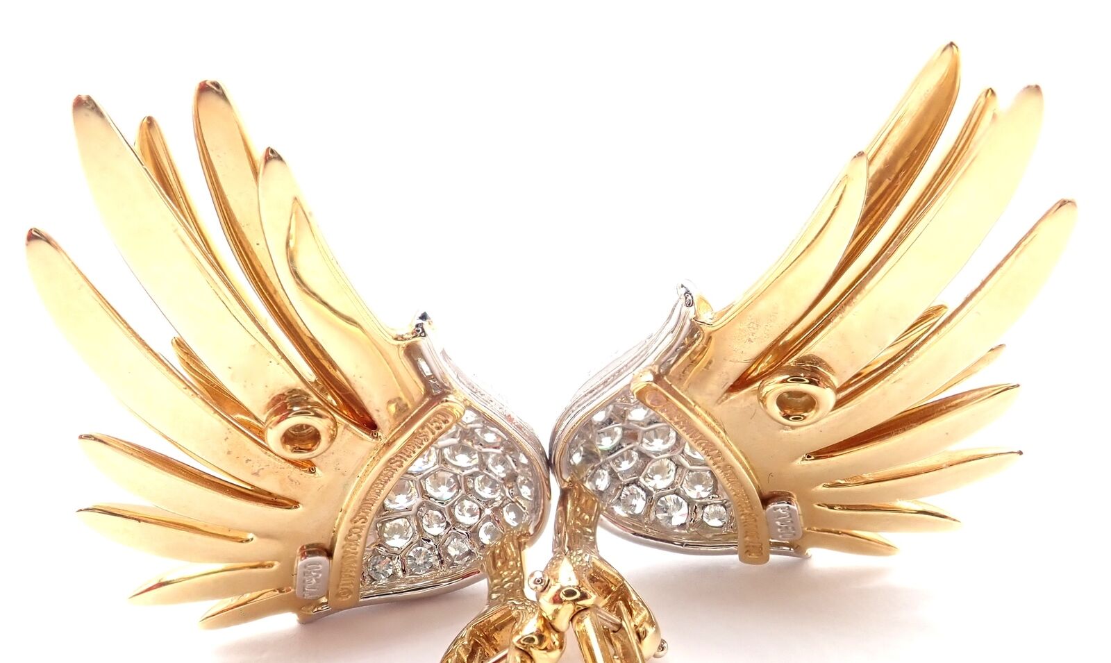 Authentic Tiffany & Co Schlumberger Flame 18k Gold Platinum Diamond Earrings for Women - Luxury Jewelry Gift for Anniversary, Wedding & Special Occasions