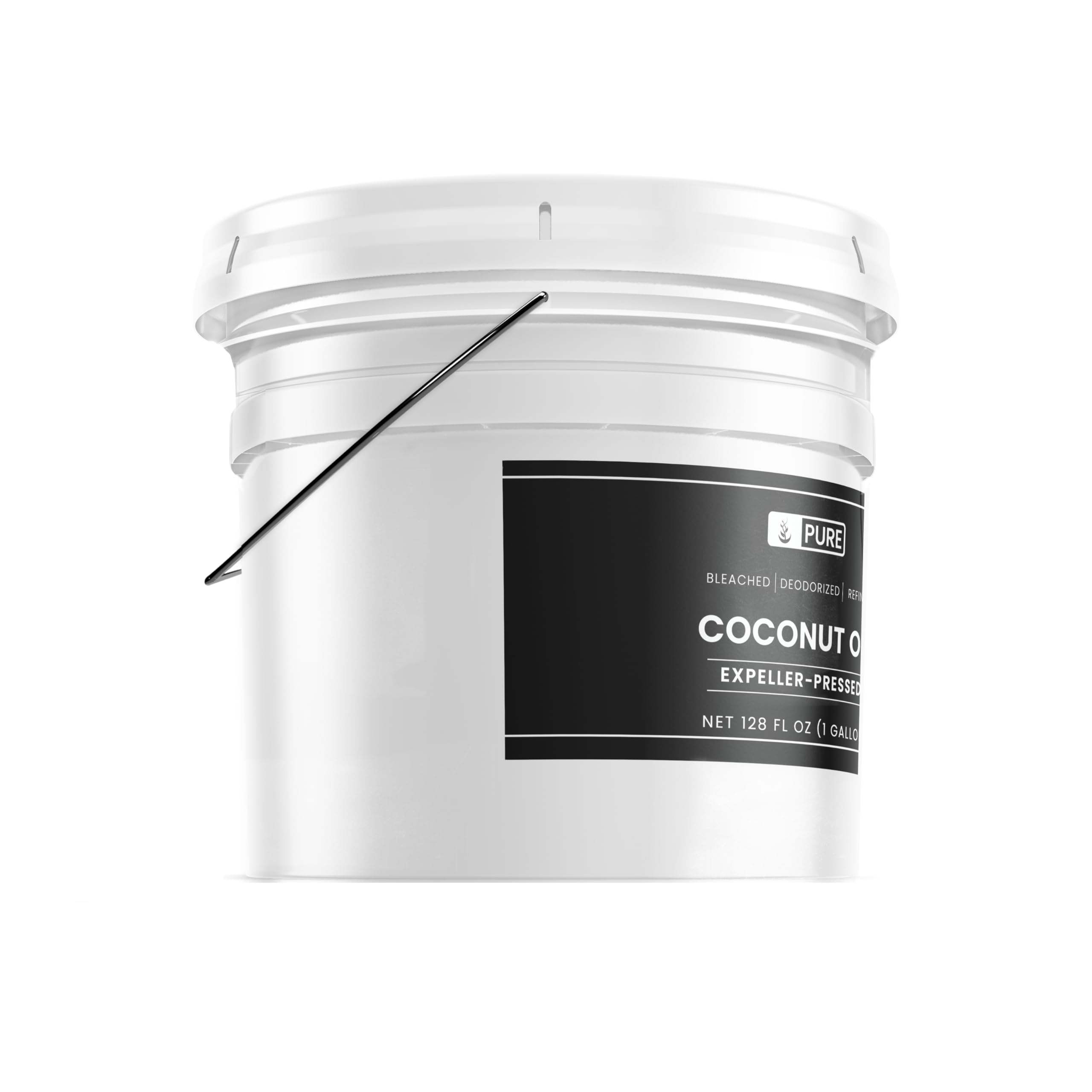 Pure Organic Unrefined Coconut Oil 1 Gallon - Hexane Free, Gluten Free, Non-GMO, Cold Pressed Virgin Coconut Oil for Cooking, Skin & Hair Care, Keto Diet & Baking