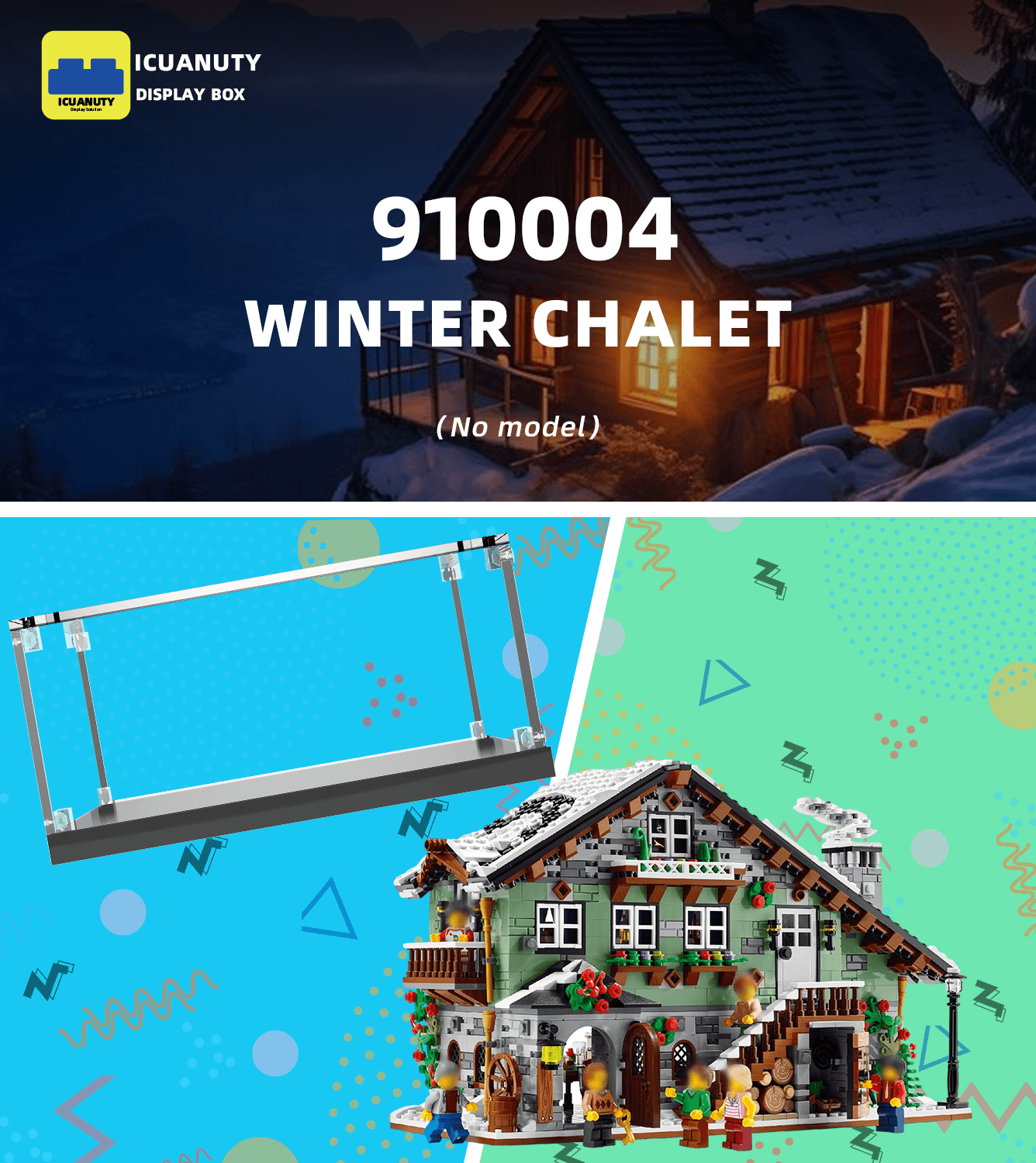 LEGO BrickLink Winter Chalet 910004 Display Case - Premium Acrylic Showcase for Collectible LEGO Sets - Perfect for Home Decor, Office Display & Gift Giving
